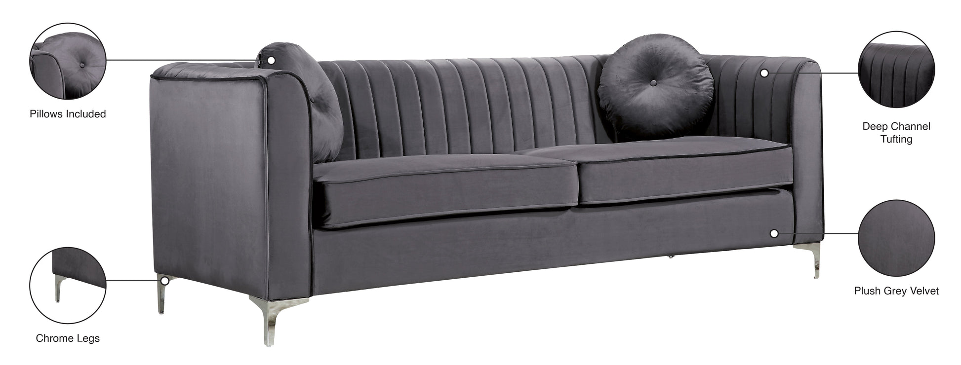 Isabelle Velvet Sofa - Furniture Depot