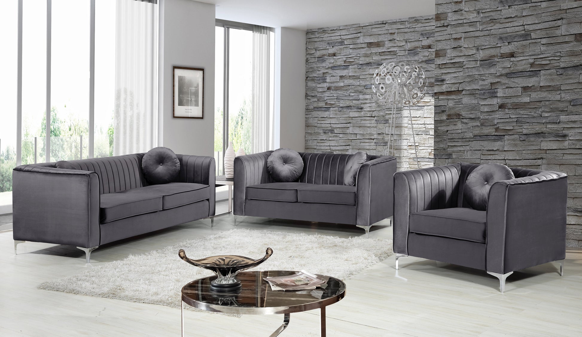 Isabelle Velvet Sofa - Furniture Depot