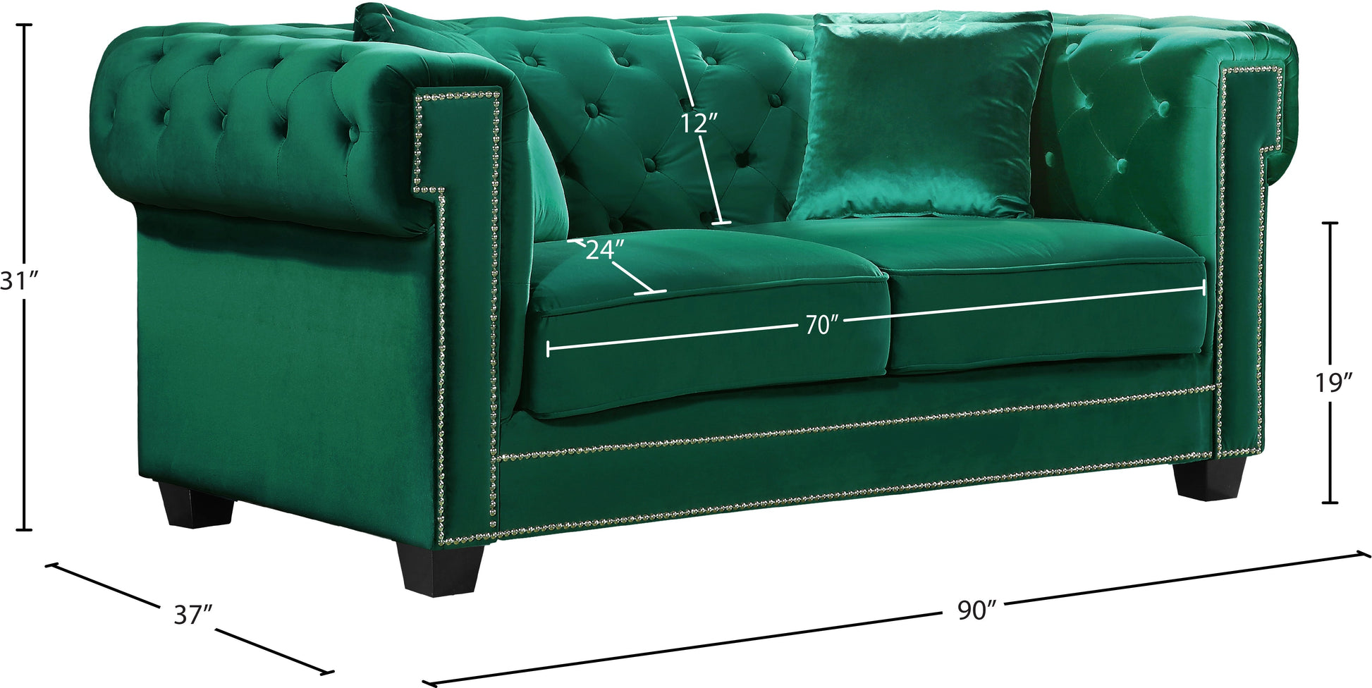 Bowery Velvet Sofa - Furniture Depot