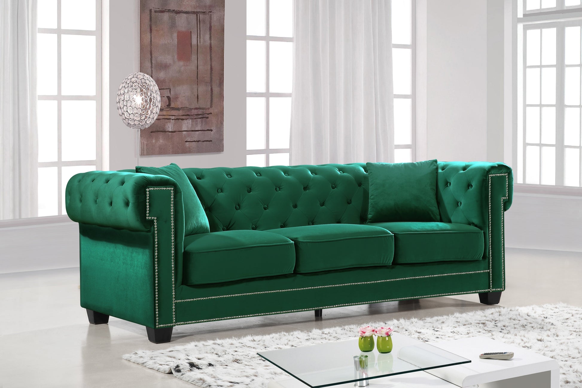 Bowery Velvet Sofa - Furniture Depot