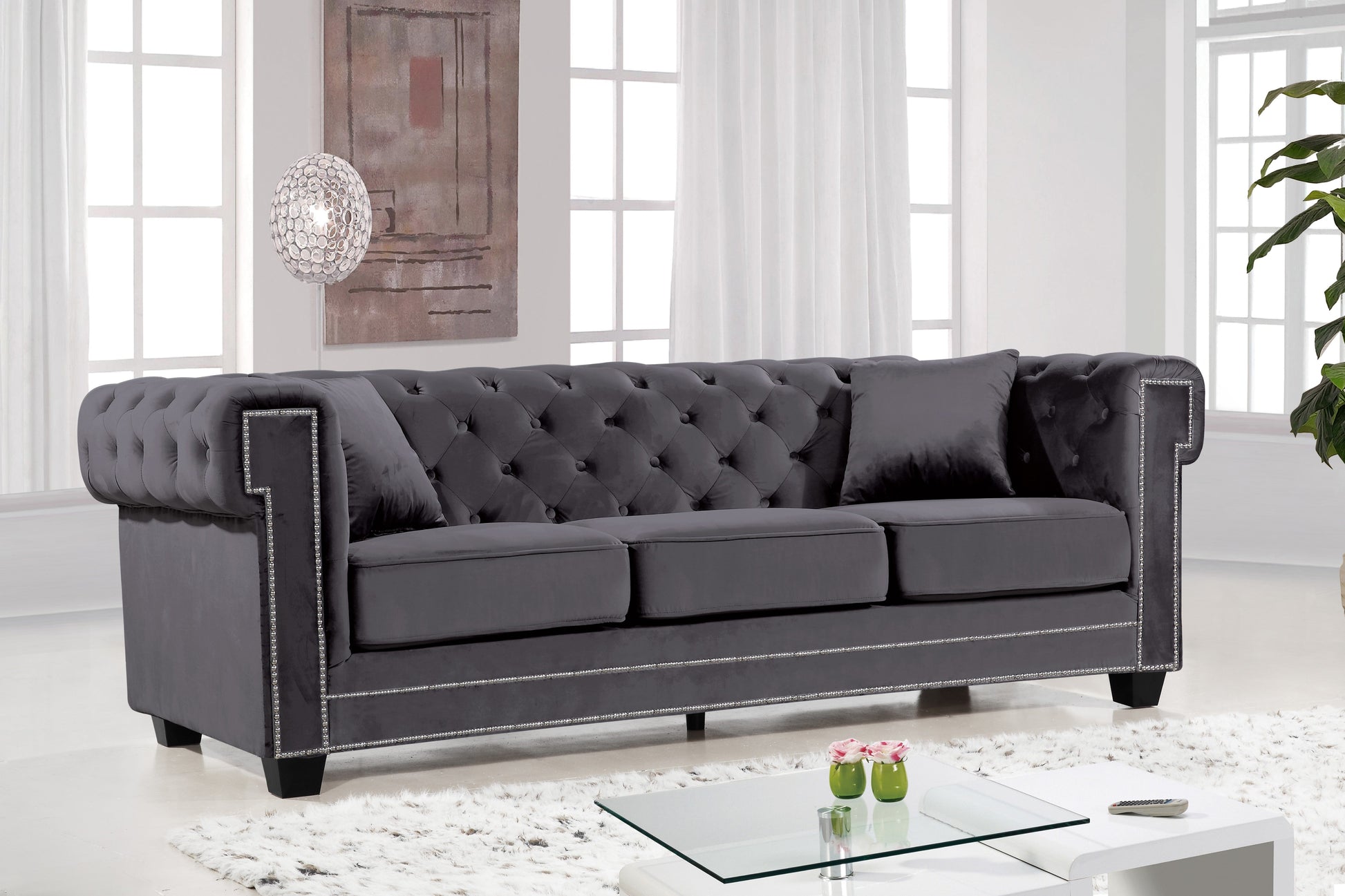Bowery Velvet Sofa - Furniture Depot