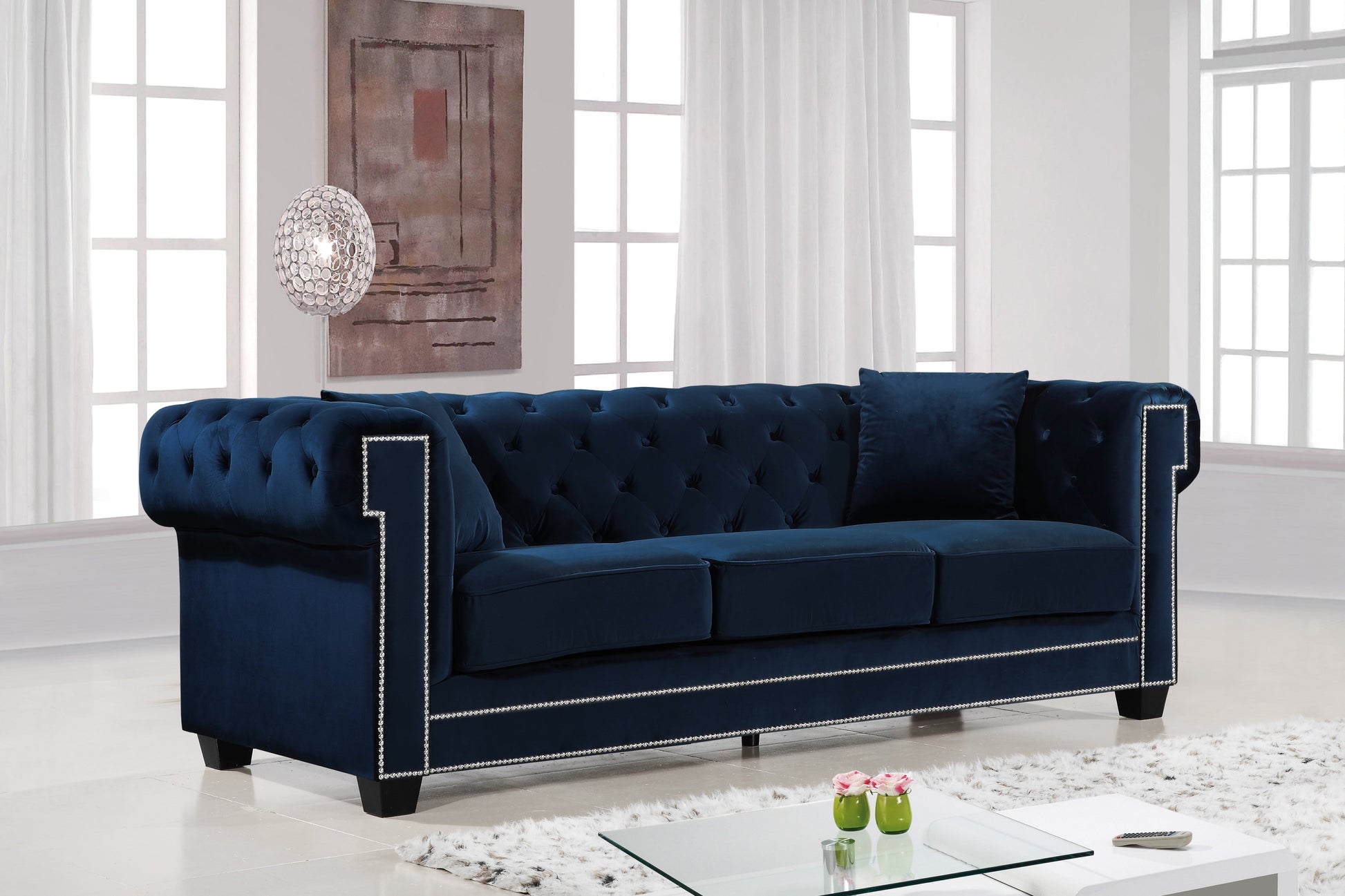 Bowery Velvet Sofa - Furniture Depot
