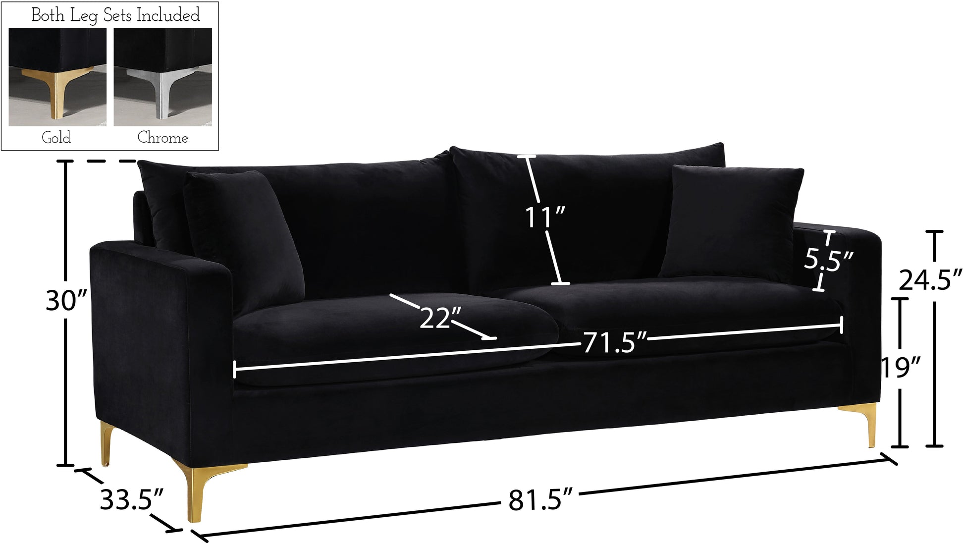 Naomi Velvet Sofa - Furniture Depot (7679008080120)