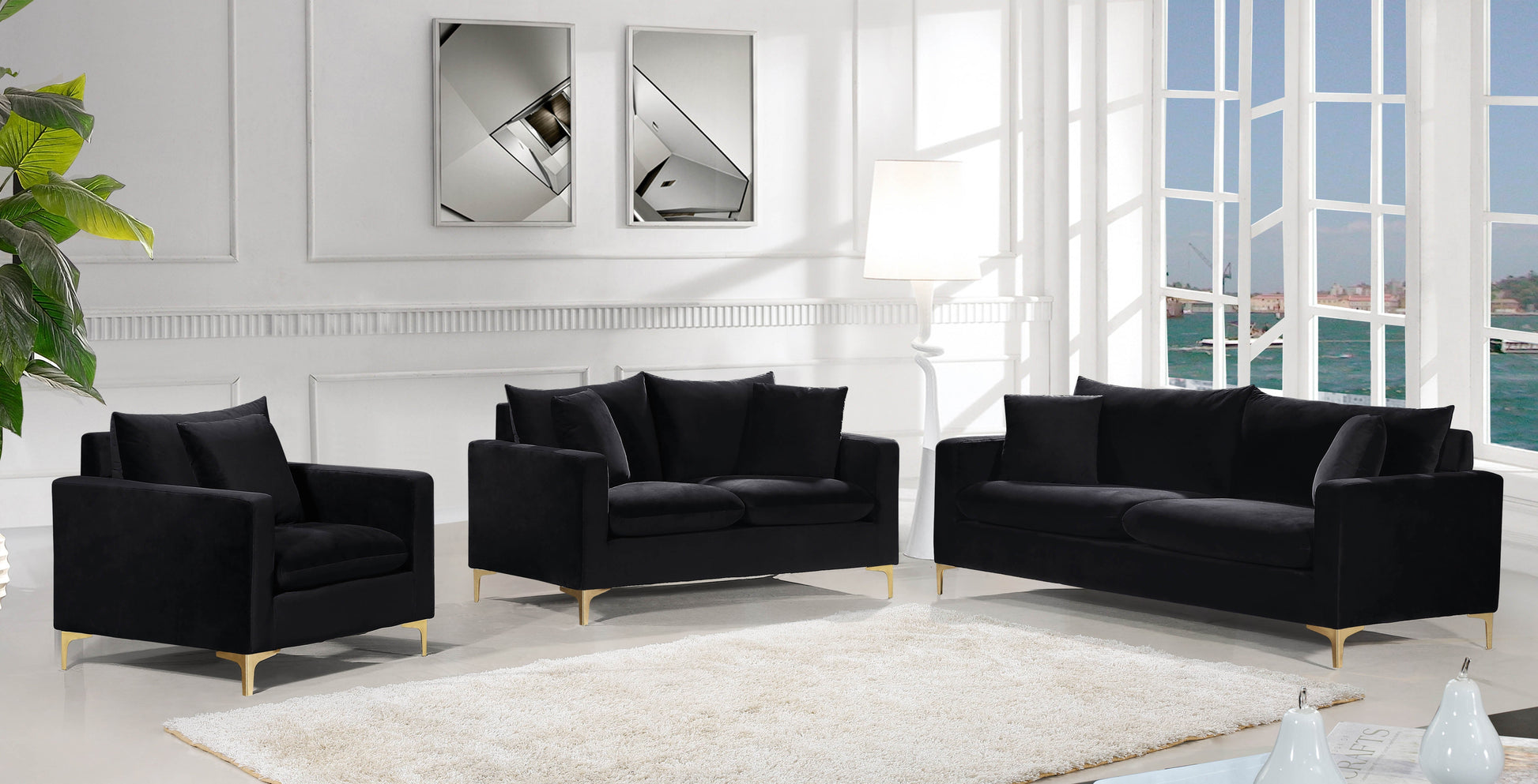 Naomi Velvet Sofa - Furniture Depot (7679008080120)