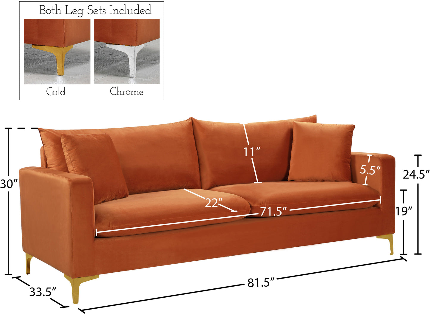 Naomi Velvet Sofa - Furniture Depot (7679008080120)