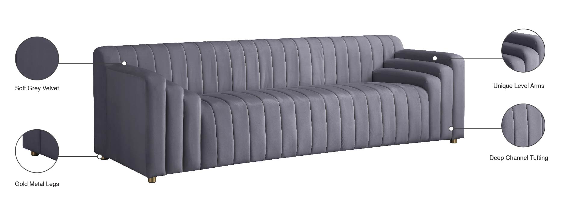 Naya Velvet Sofa - Furniture Depot (7679009063160)