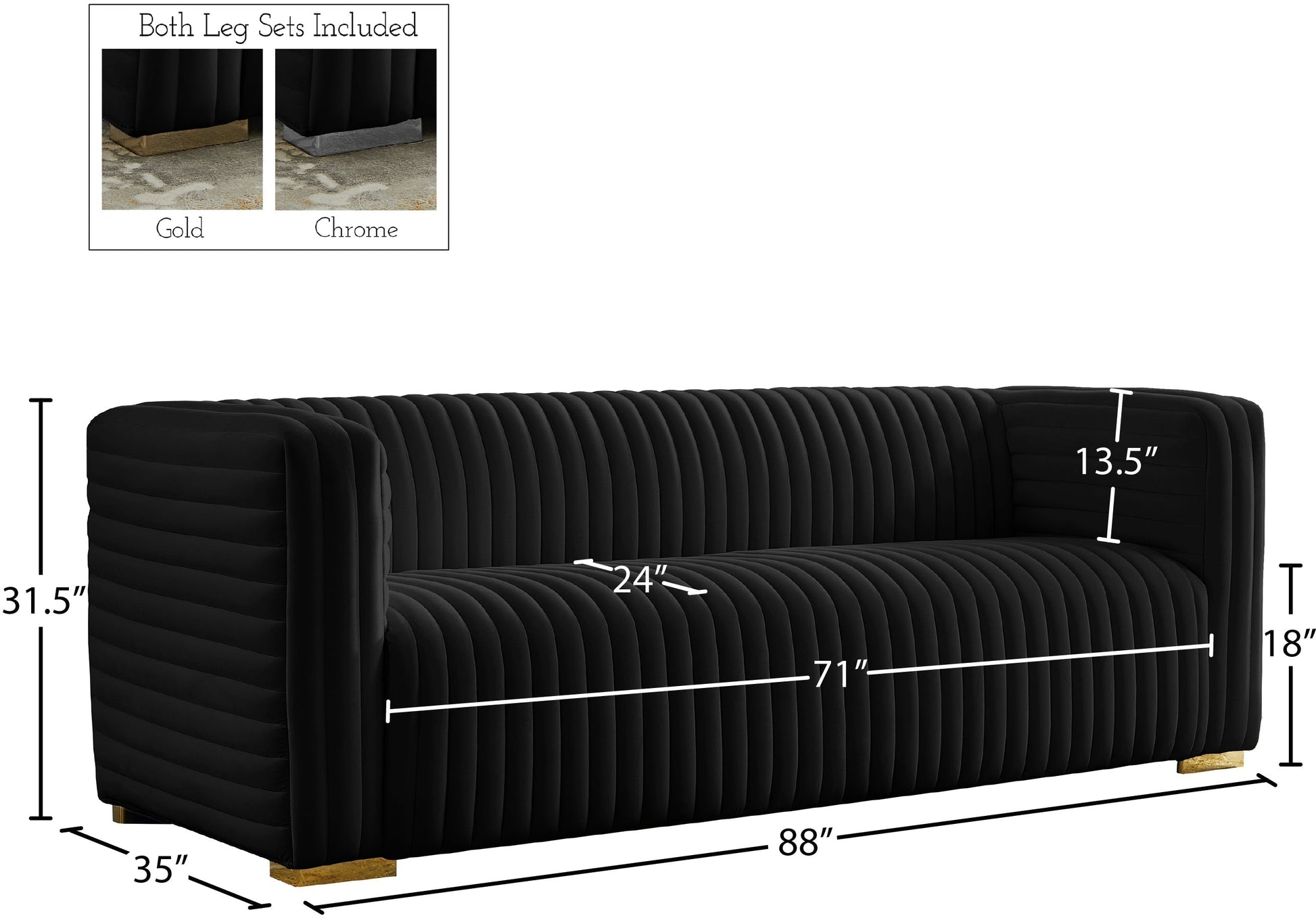 Ravish Velvet Sofa - Furniture Depot