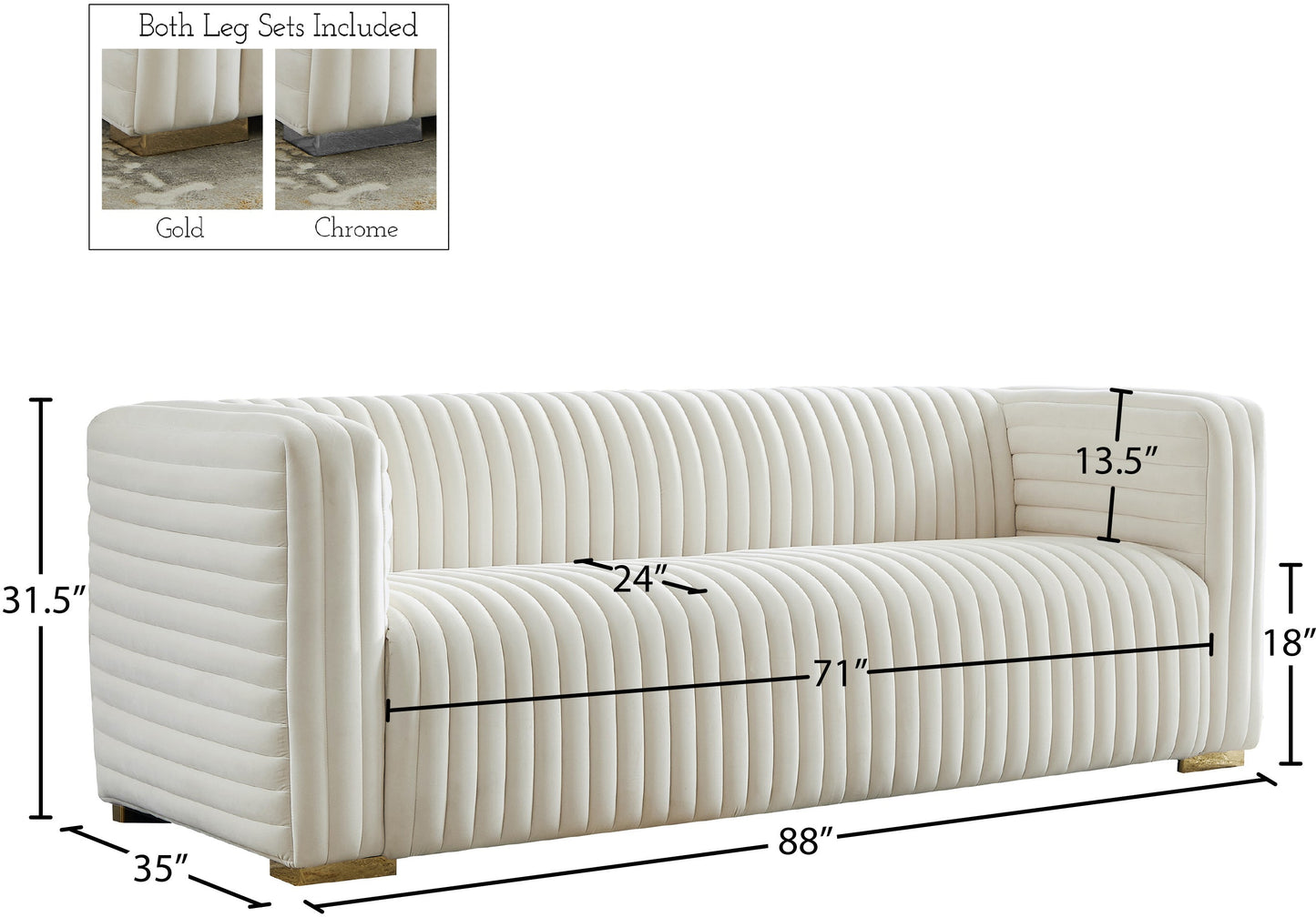 Ravish Velvet Sofa - Furniture Depot
