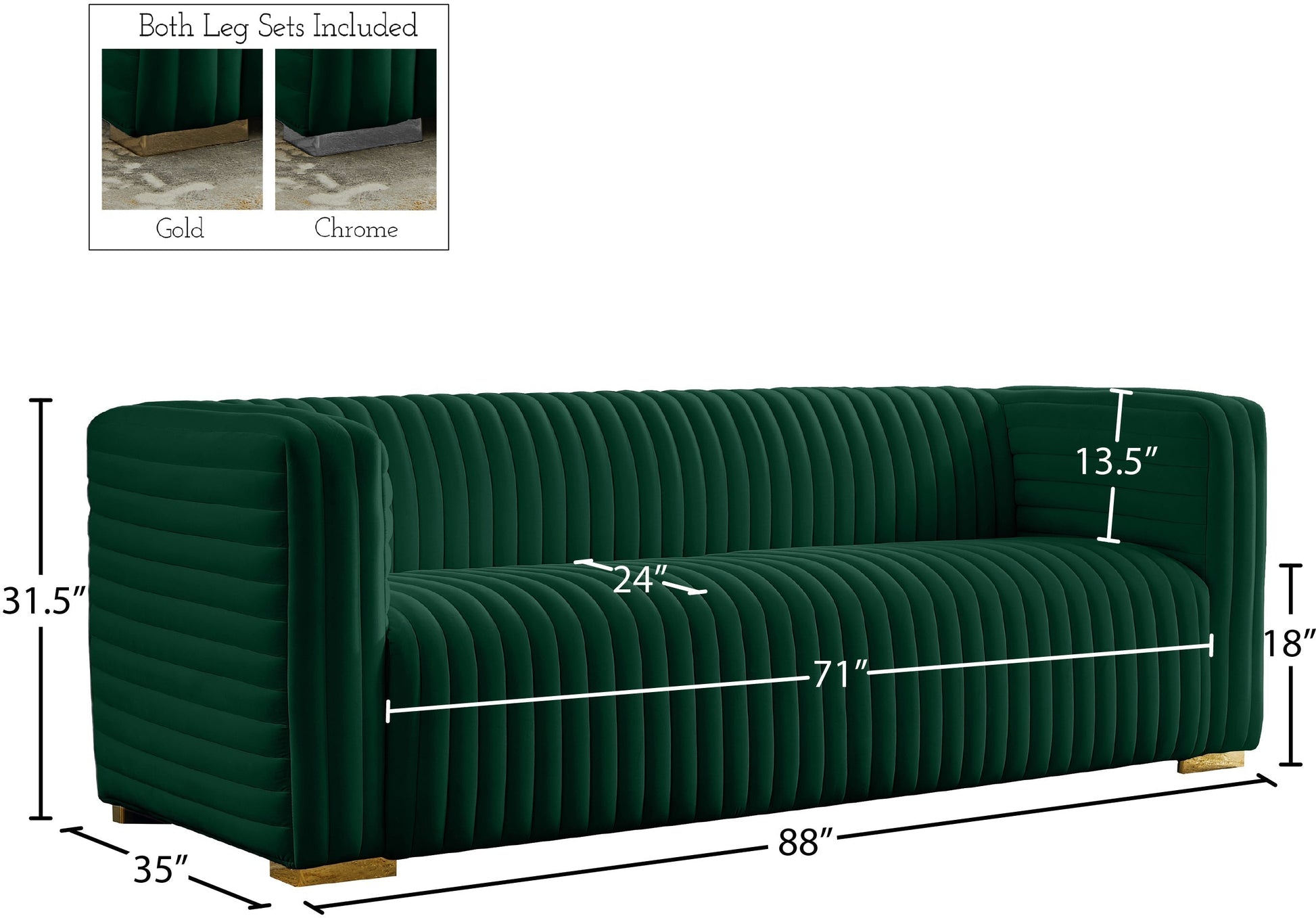 Ravish Velvet Sofa - Furniture Depot
