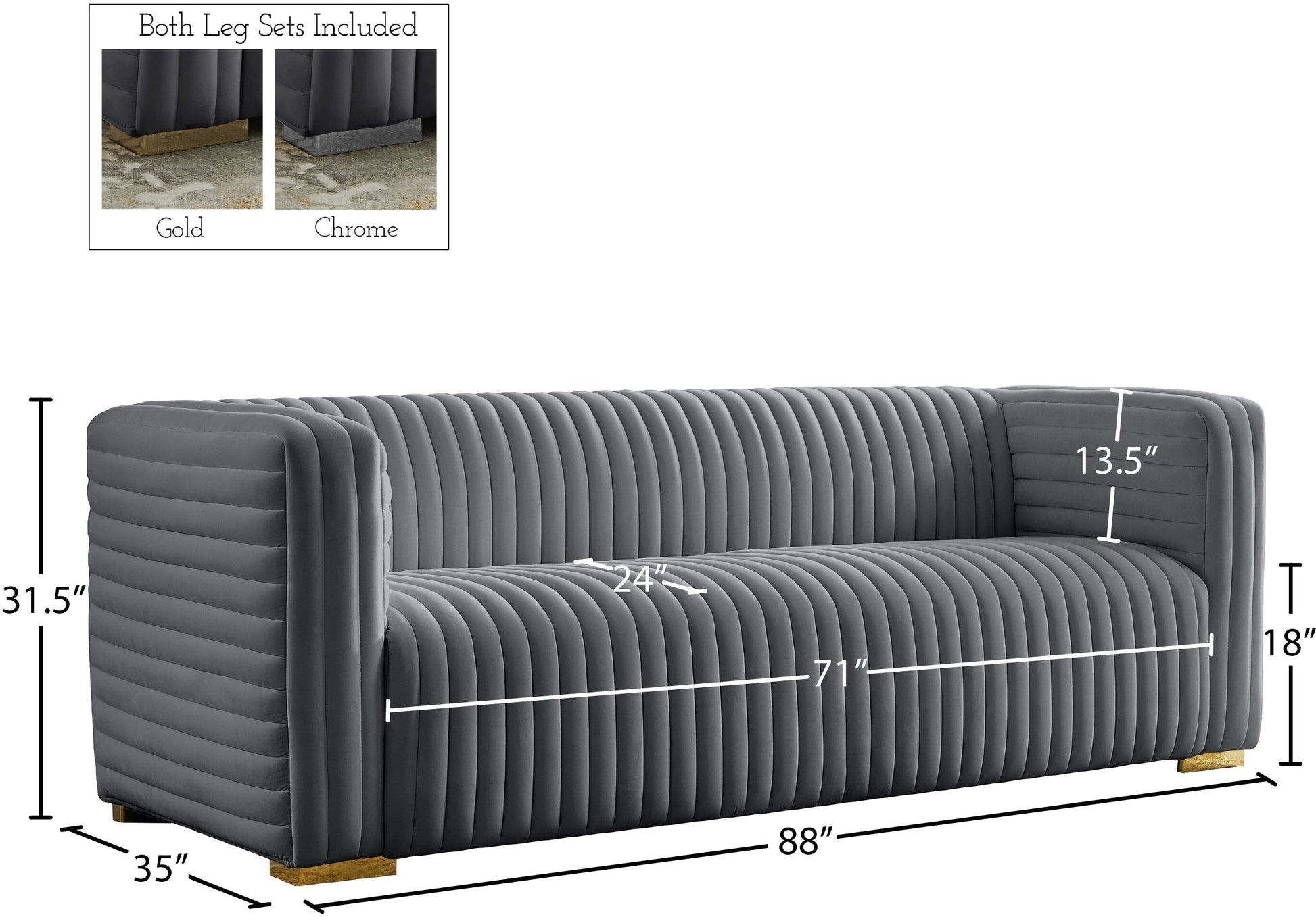 Ravish Velvet Sofa - Furniture Depot