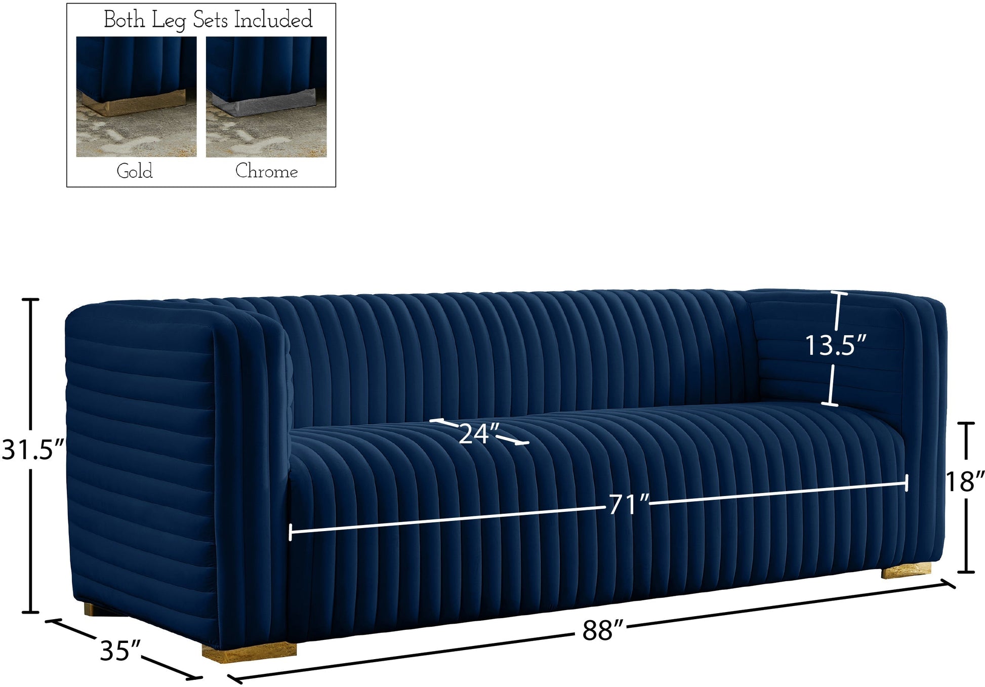 Ravish Velvet Sofa - Furniture Depot