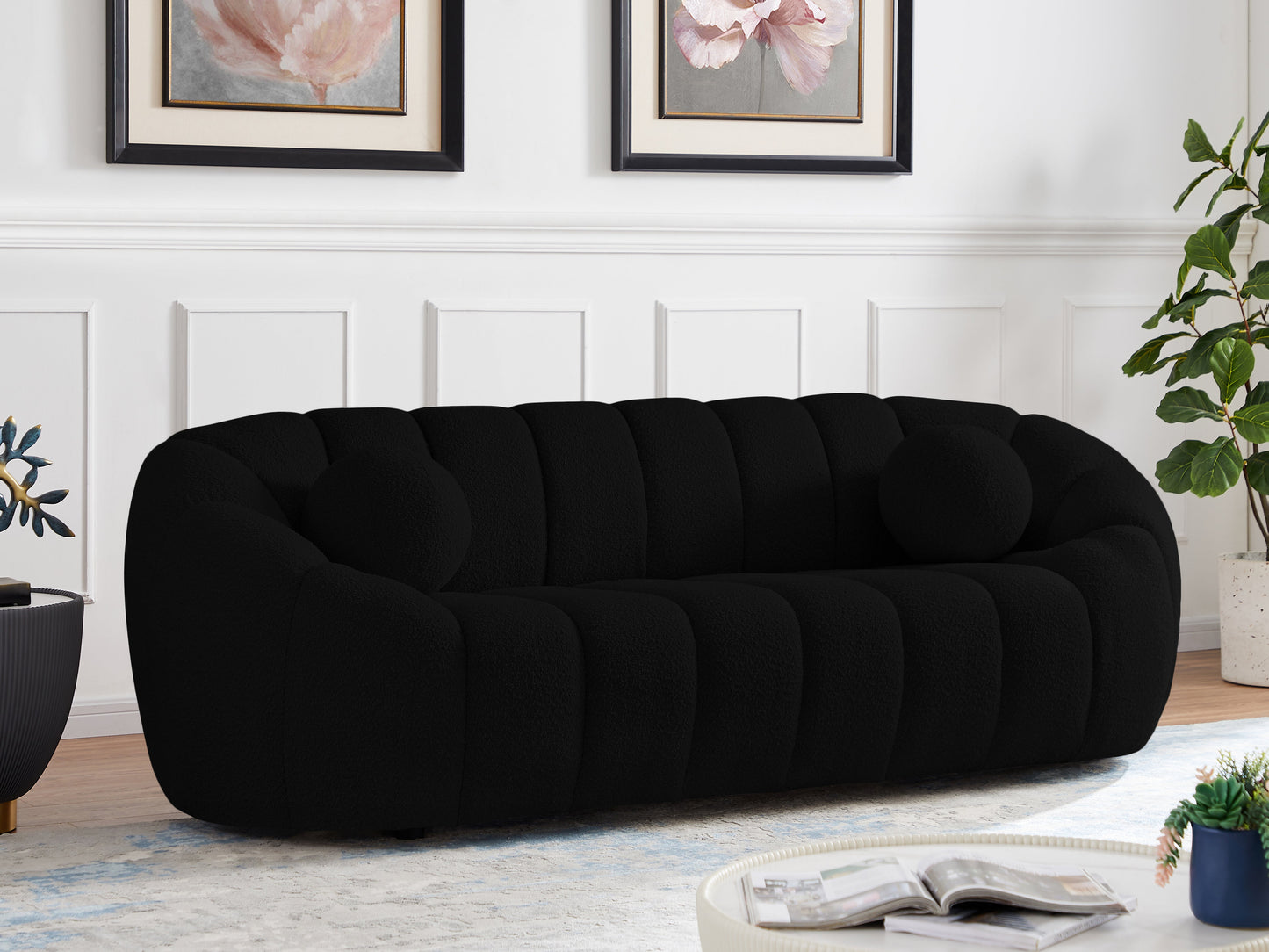 Elijah Boucle Fabric Sofa - Furniture Depot (7679010013432)