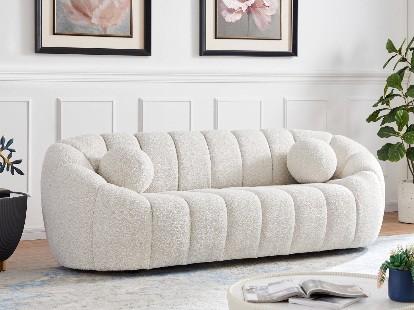 Elijah Boucle Fabric Sofa - Furniture Depot (7679010013432)