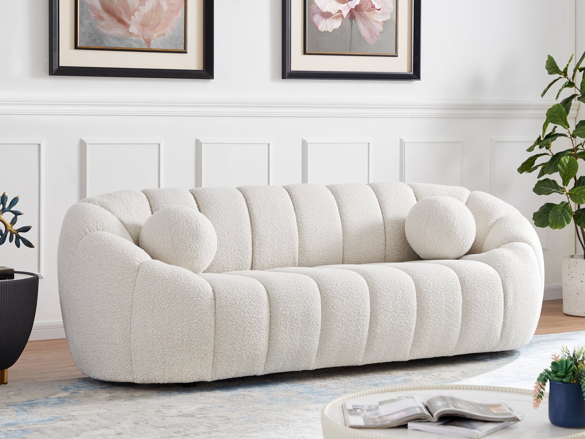 Elijah Boucle Fabric Sofa - Furniture Depot (7679010013432)