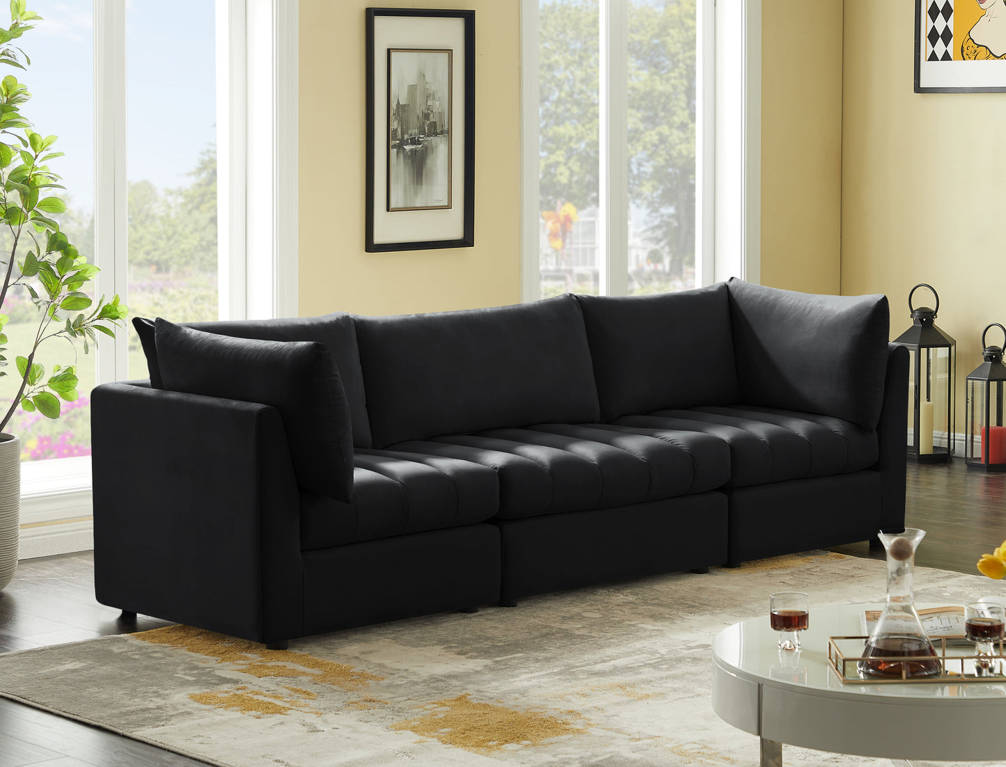 Jacob Velvet Modular Sofa - Furniture Depot