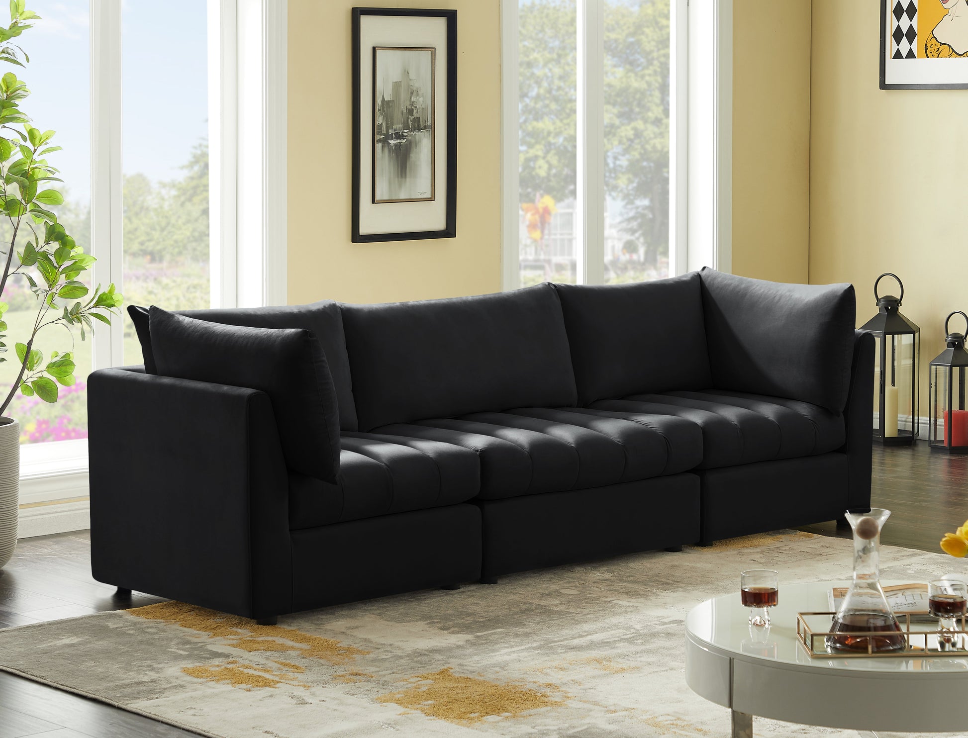 Jacob Velvet Modular Sofa - Furniture Depot