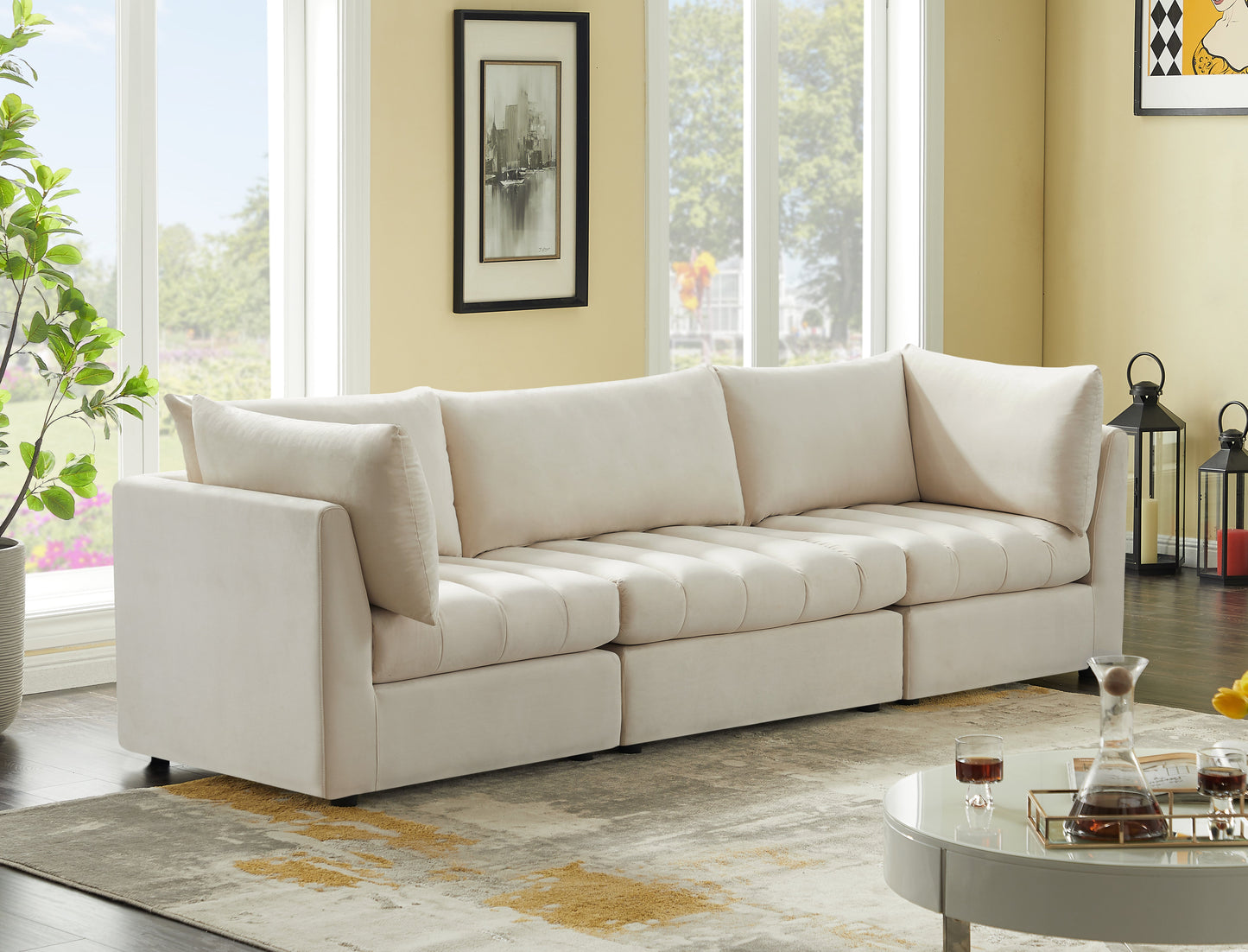 Jacob Velvet Modular Sofa - Furniture Depot