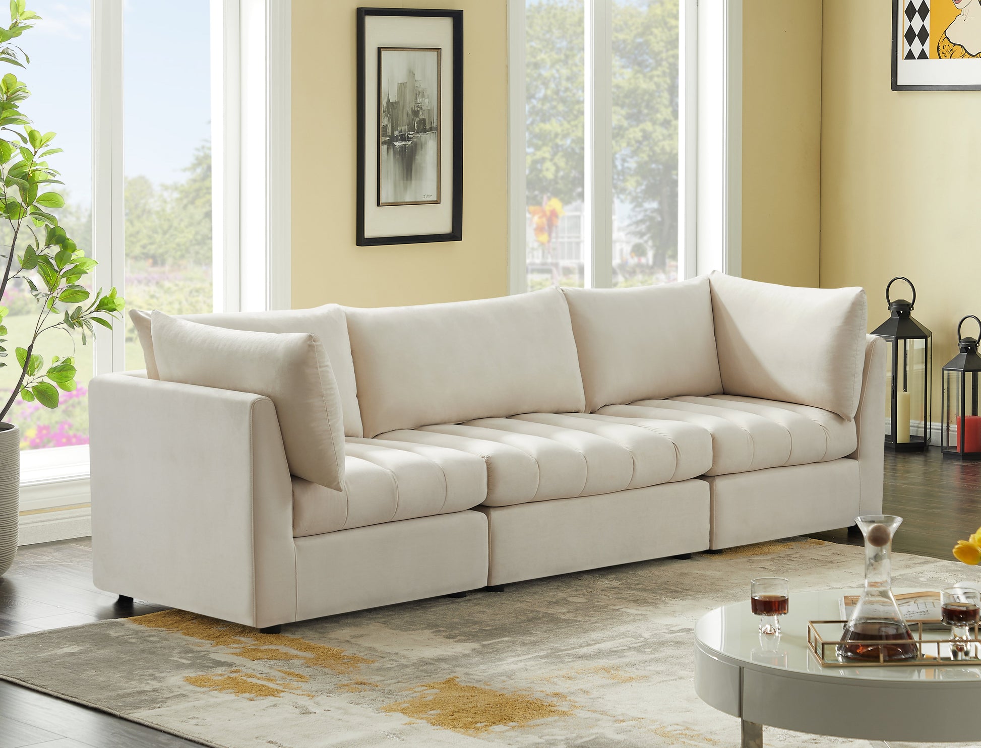 Jacob Velvet Modular Sofa - Furniture Depot