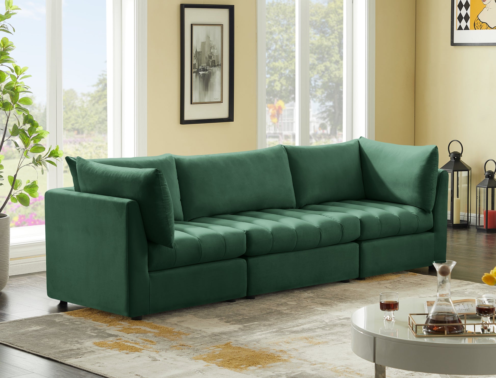 Jacob Velvet Modular Sofa - Furniture Depot