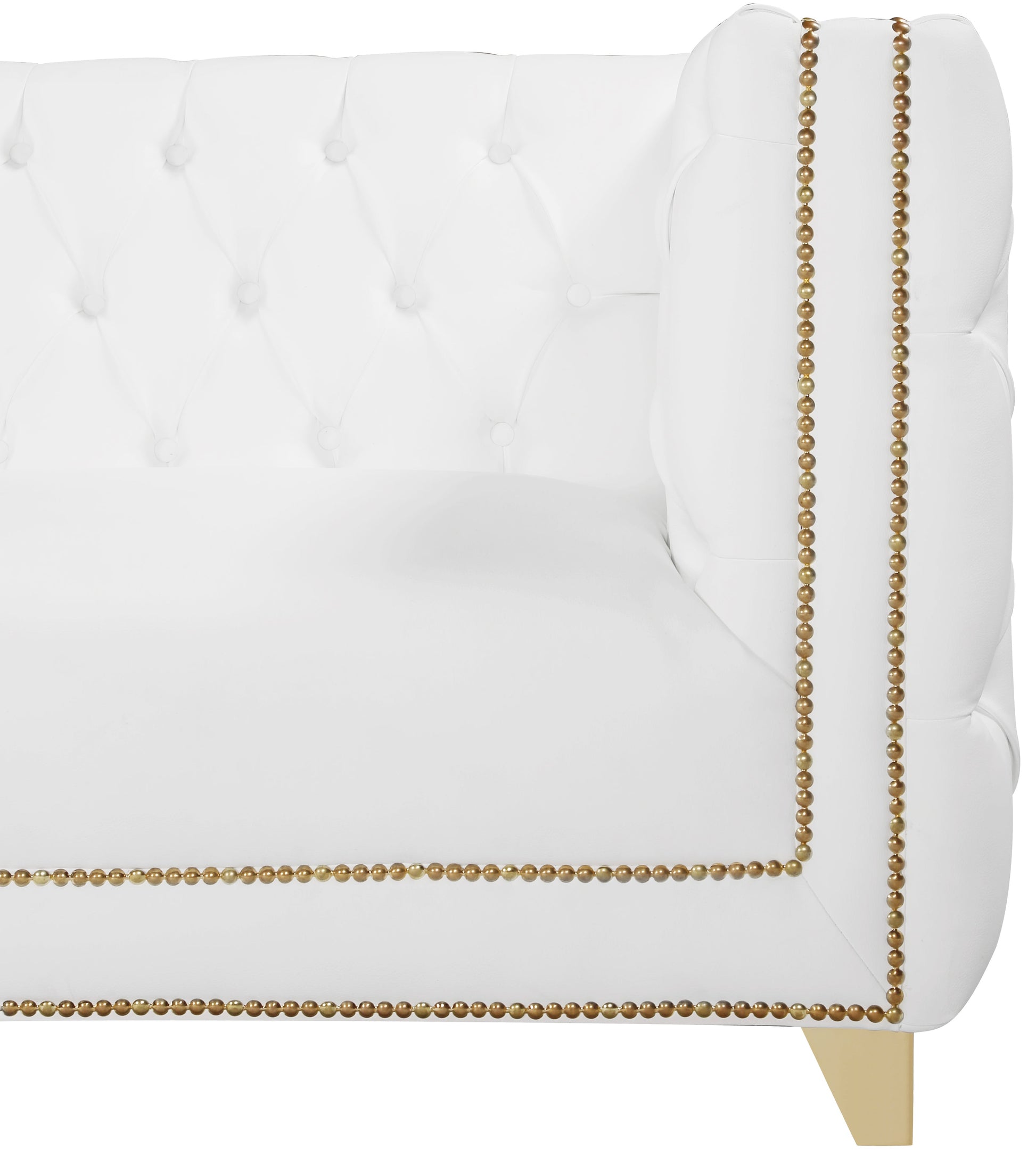 Michelle White Faux Leather Sofa - Furniture Depot (7679011258616)