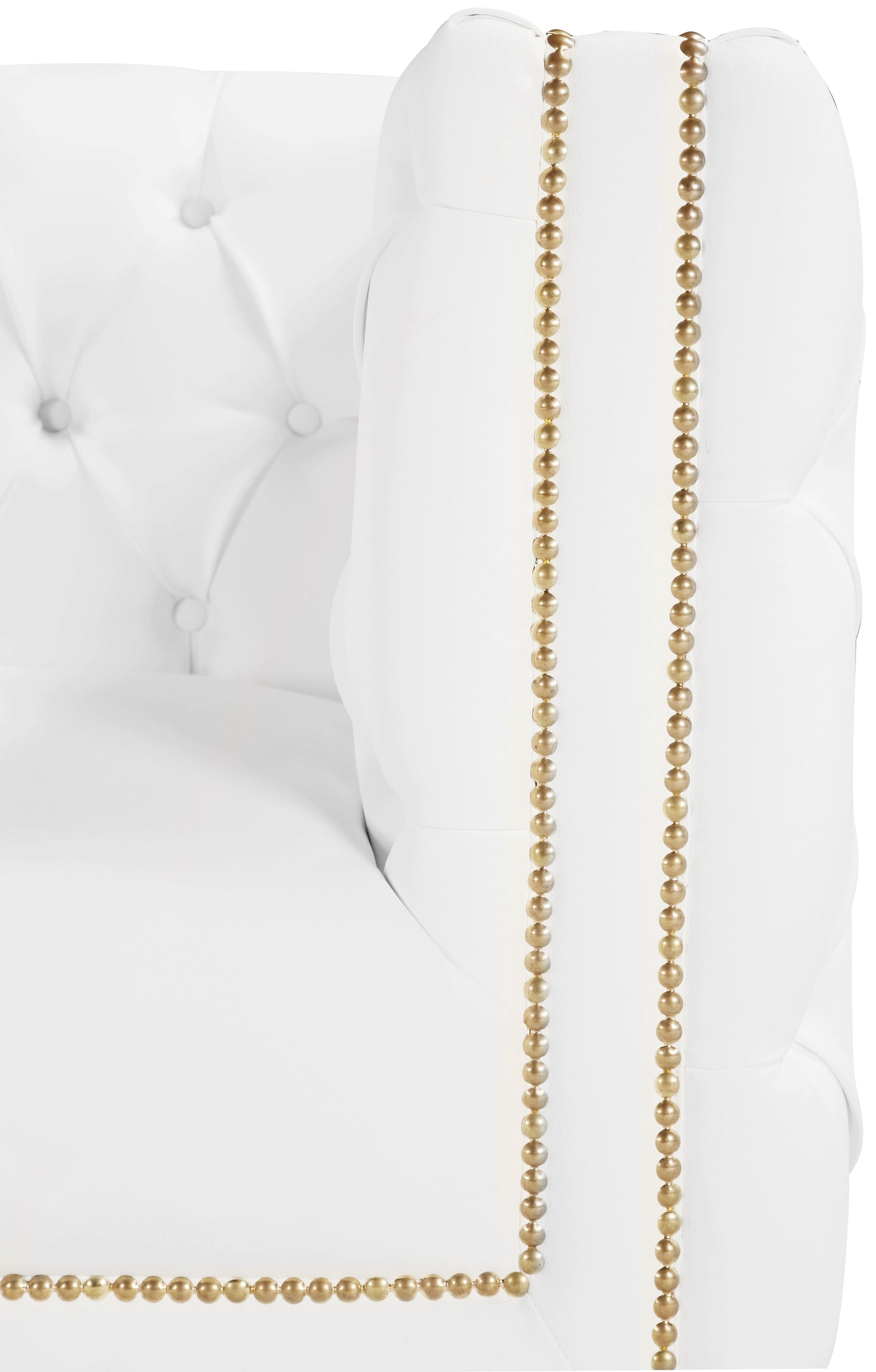 Michelle White Faux Leather Sofa - Furniture Depot (7679011258616)