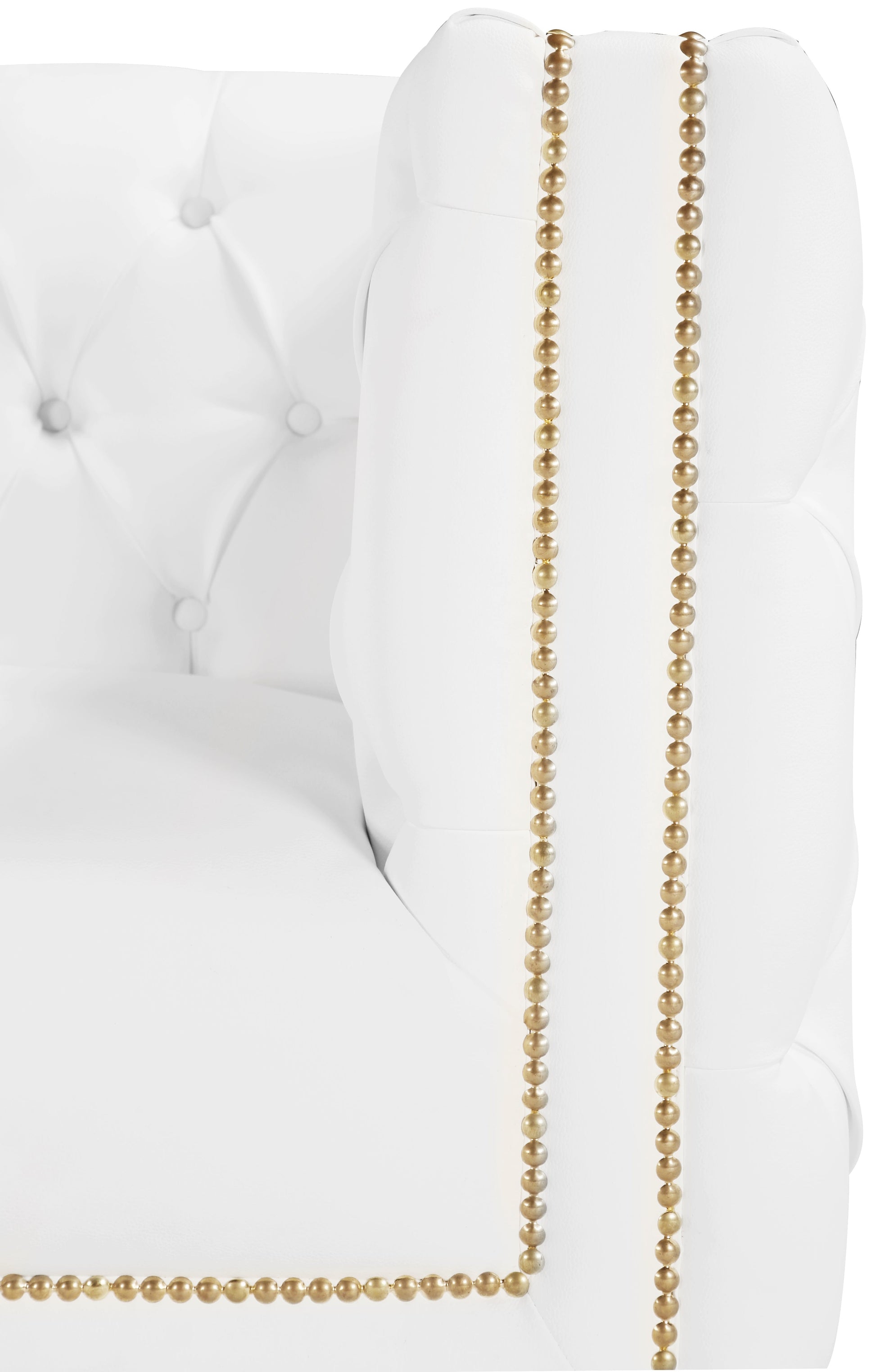 Michelle White Faux Leather Sofa - Furniture Depot (7679011258616)