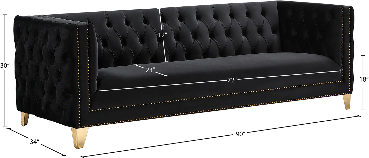 Michelle Black Velvet Sofa - Furniture Depot (7679011356920)