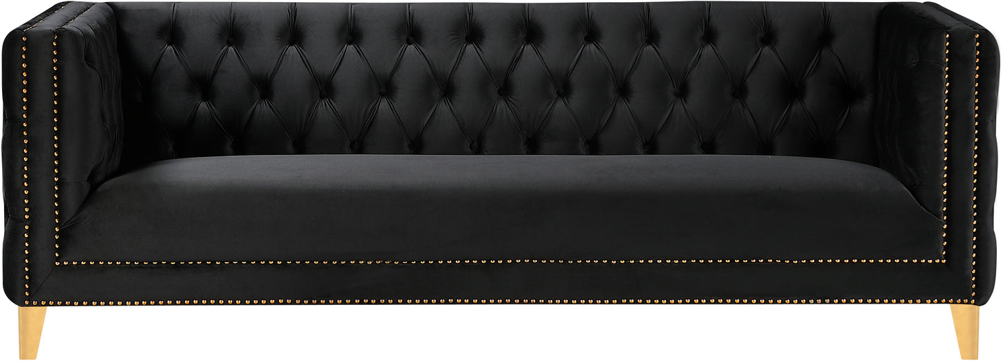 Michelle Black Velvet Sofa - Furniture Depot (7679011356920)