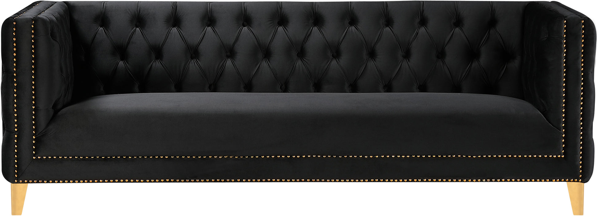 Michelle Black Velvet Sofa - Furniture Depot (7679011356920)
