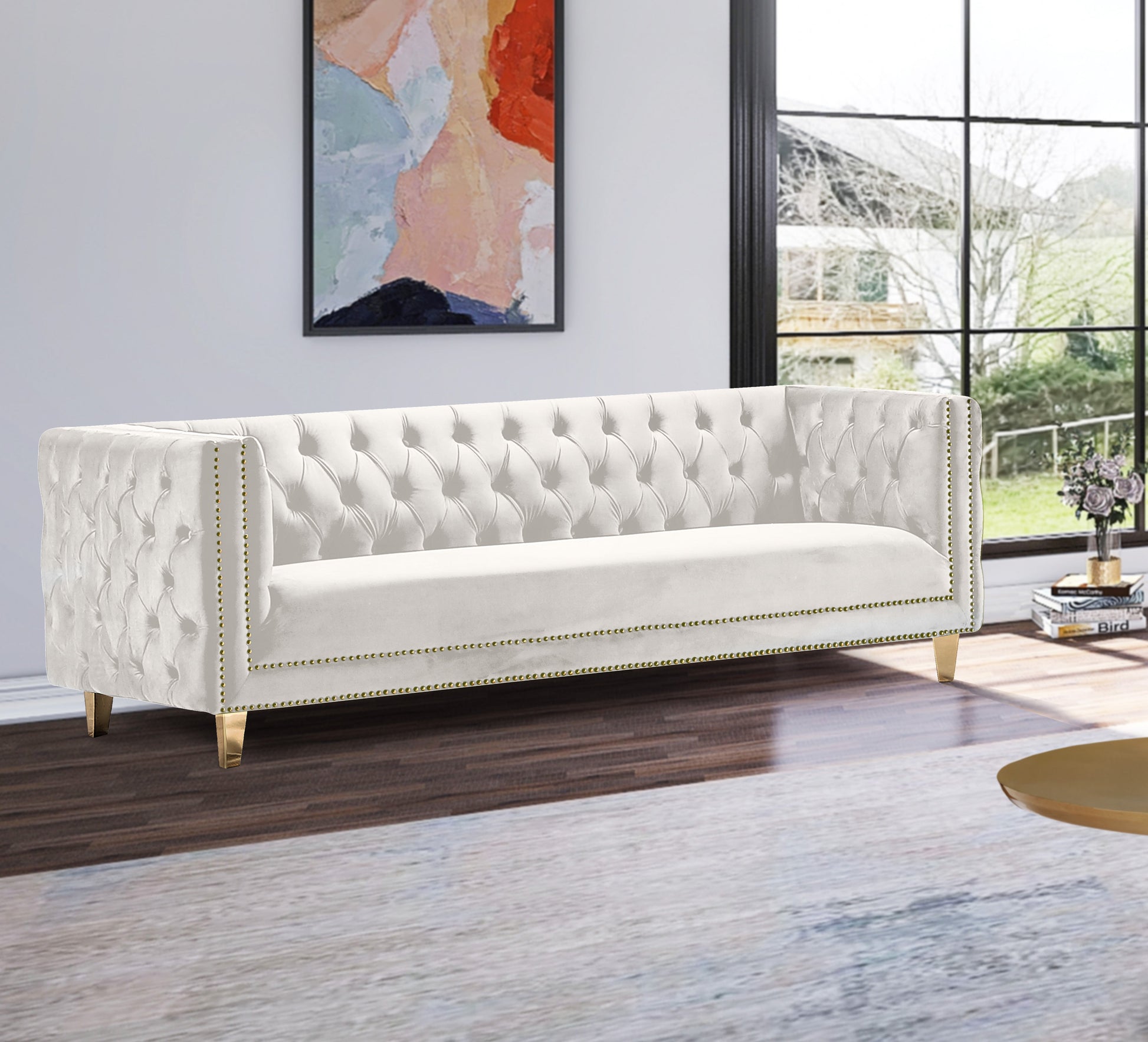 Michelle Black Velvet Sofa - Furniture Depot (7679011356920)