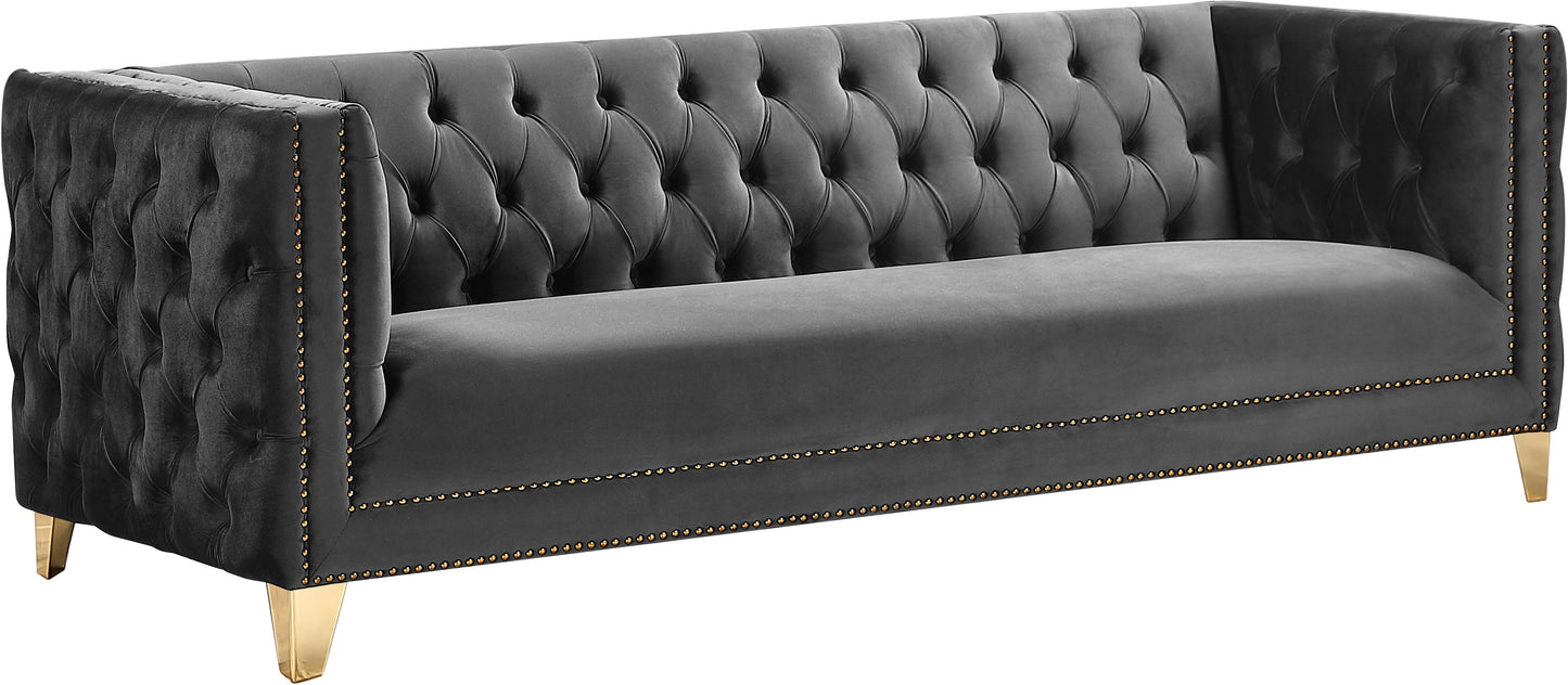 Michelle Black Velvet Sofa - Furniture Depot (7679011356920)