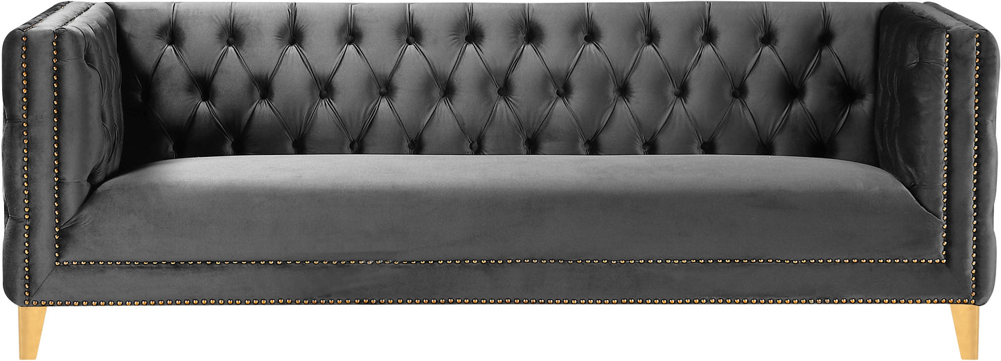 Michelle Black Velvet Sofa - Furniture Depot (7679011356920)