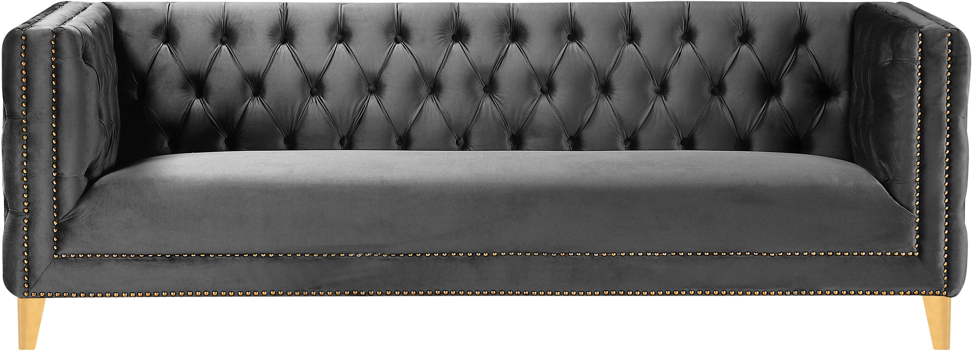 Michelle Black Velvet Sofa - Furniture Depot (7679011356920)