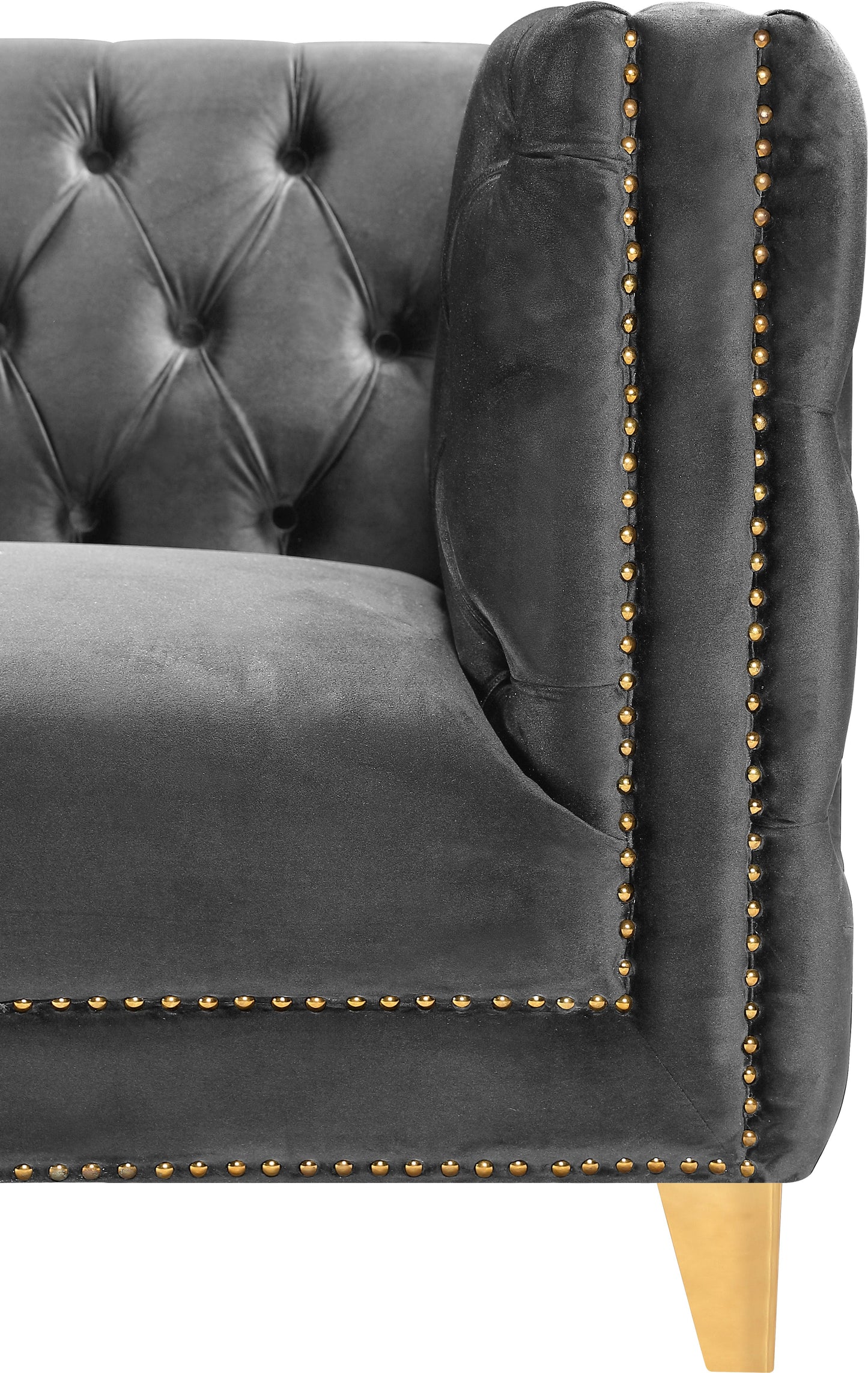 Michelle Black Velvet Sofa - Furniture Depot (7679011356920)