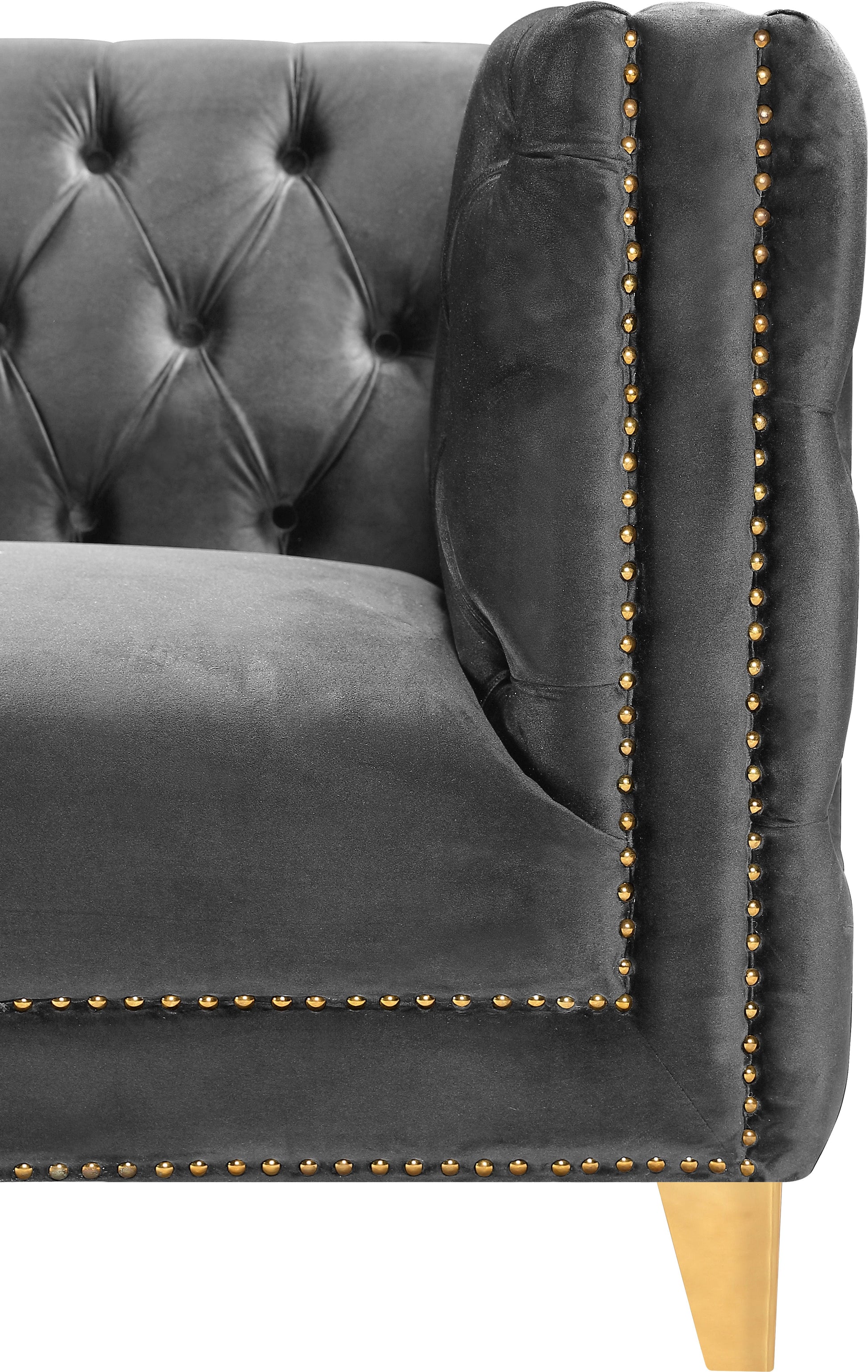 Michelle Black Velvet Sofa - Furniture Depot (7679011356920)