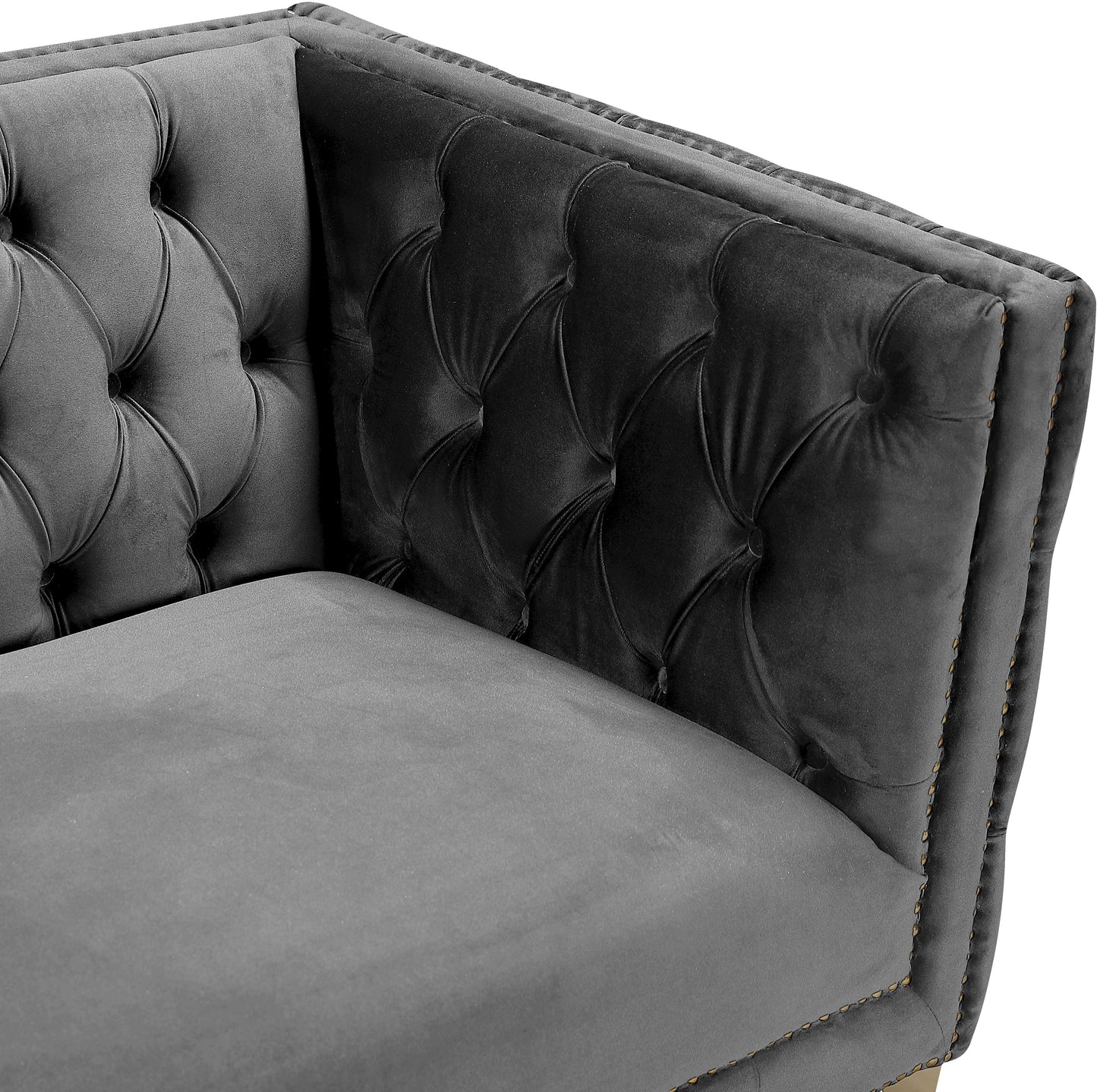 Michelle Black Velvet Sofa - Furniture Depot (7679011356920)