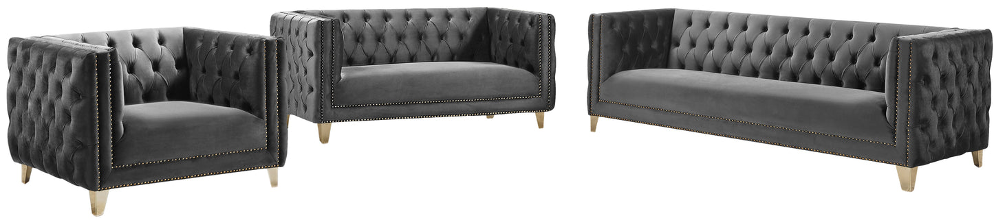 Michelle Black Velvet Sofa - Furniture Depot (7679011356920)
