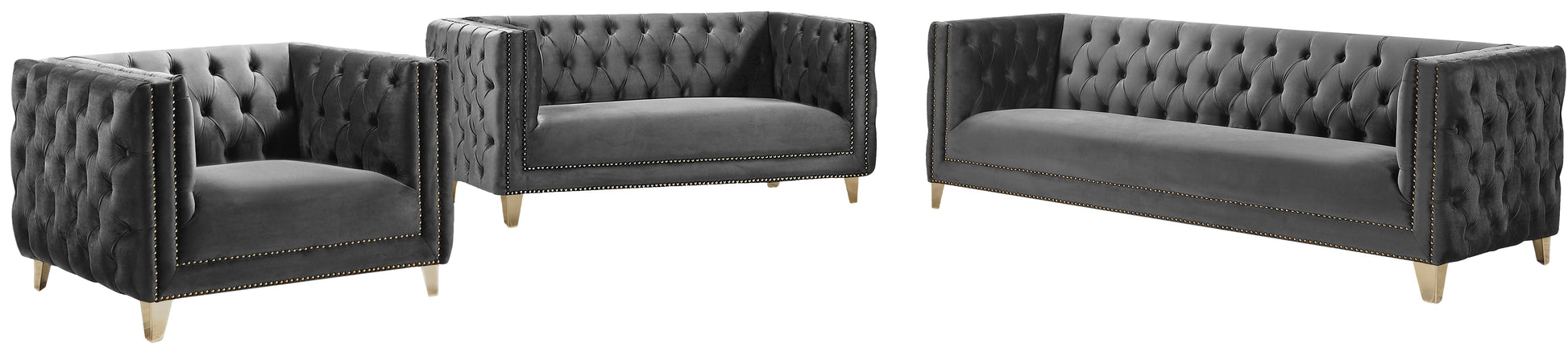 Michelle Black Velvet Sofa - Furniture Depot (7679011356920)