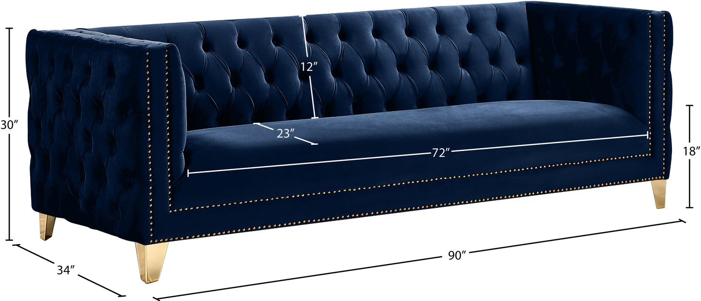 Michelle Black Velvet Sofa - Furniture Depot (7679011356920)
