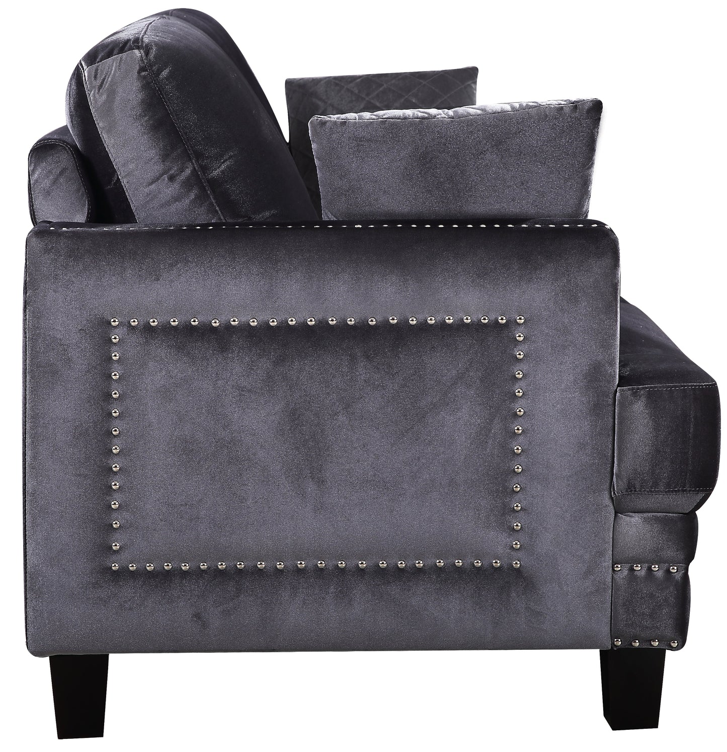 Ferrara Grey Velvet Sofa - Furniture Depot