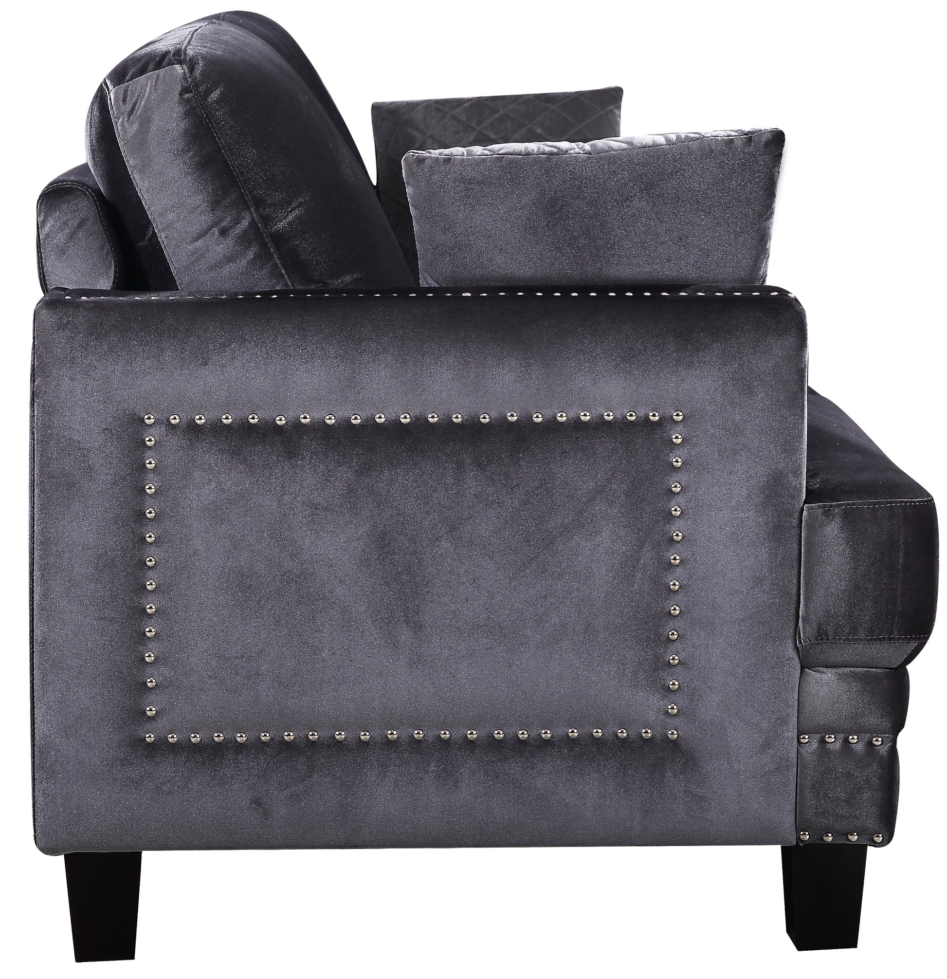 Ferrara Grey Velvet Sofa - Furniture Depot