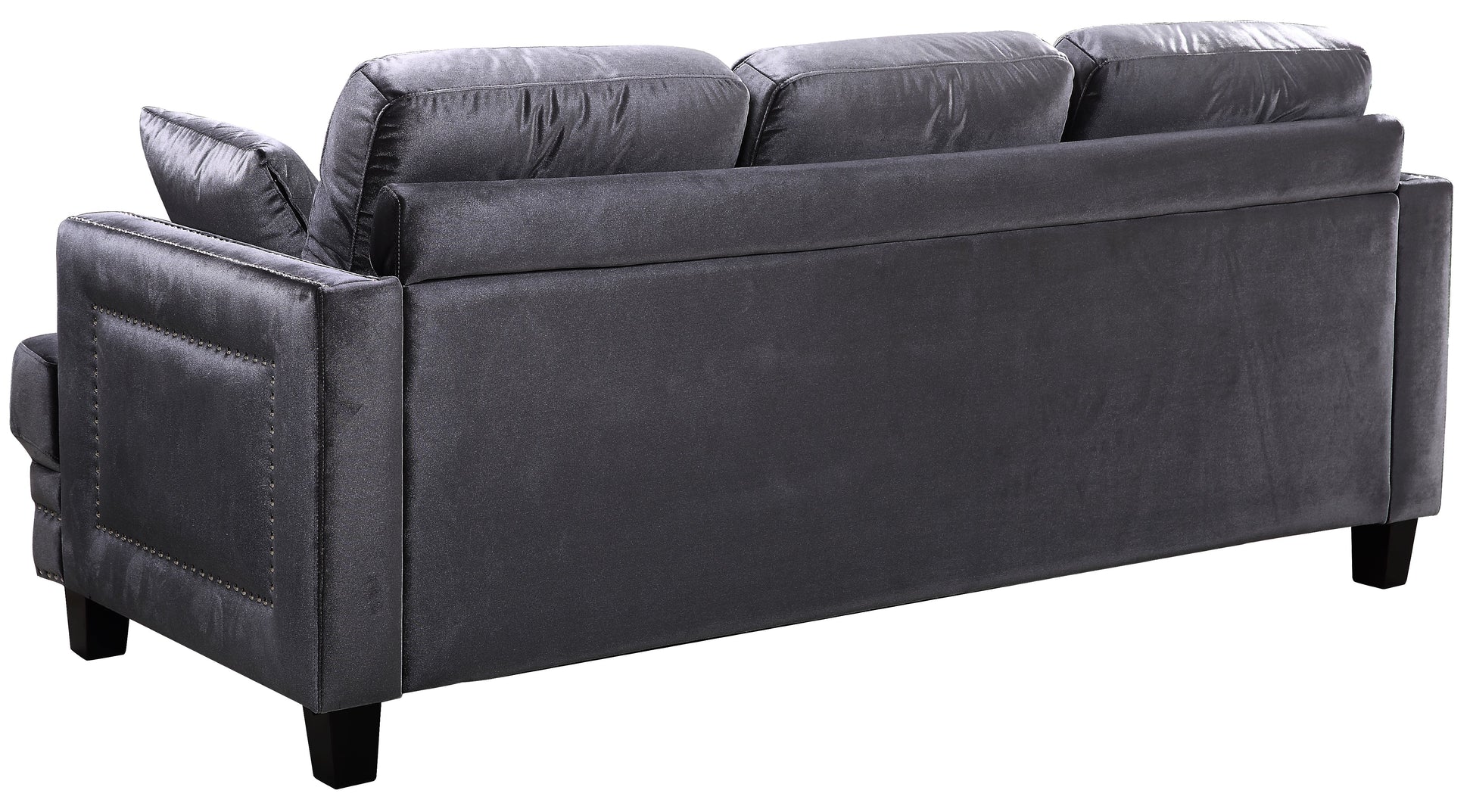 Ferrara Grey Velvet Sofa - Furniture Depot