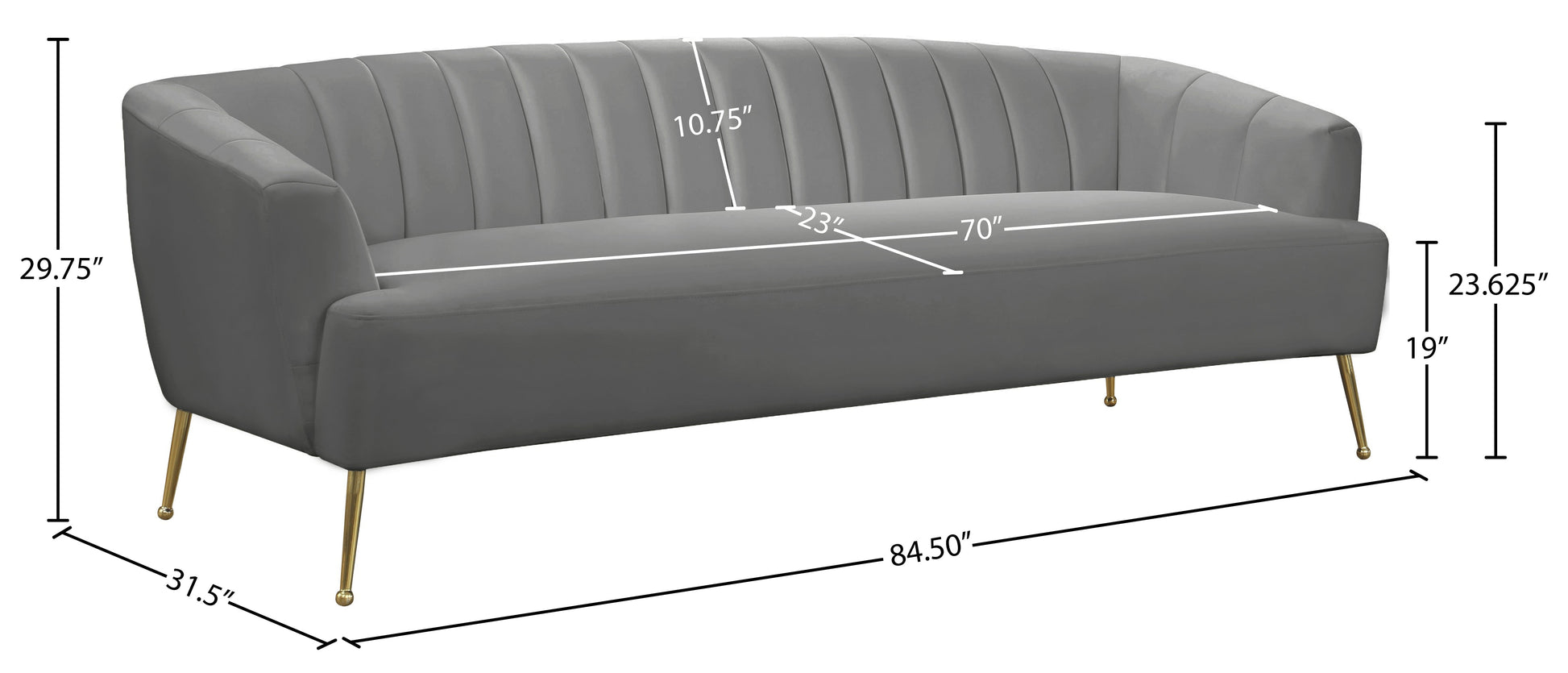 Tori Velvet Sofa - Furniture Depot