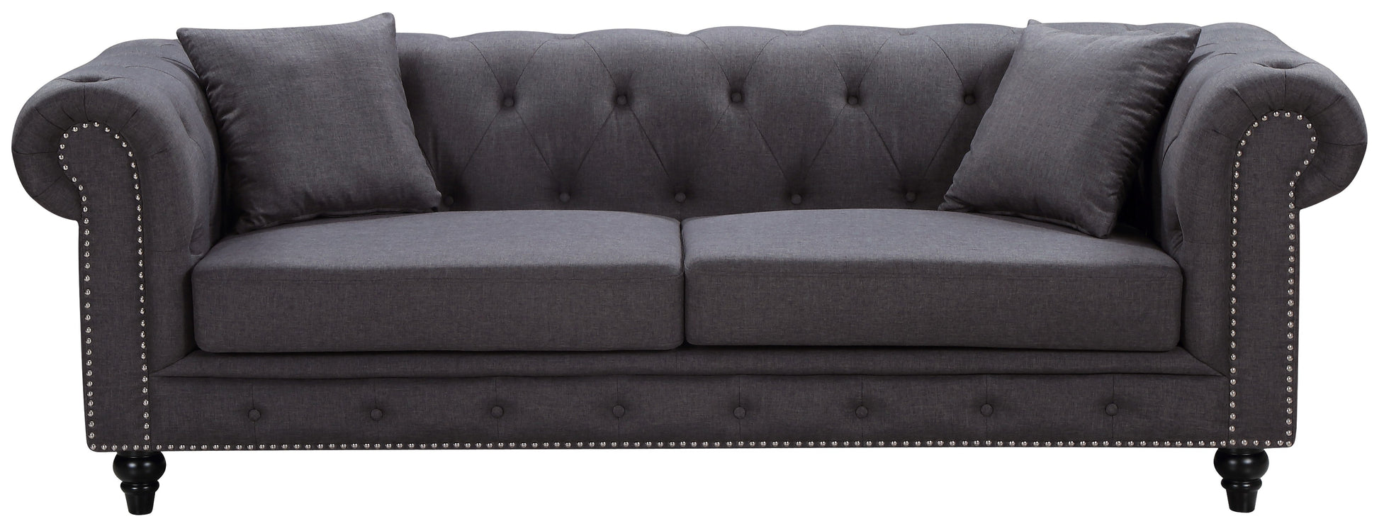 Chesterfield Linen Sofa - Furniture Depot