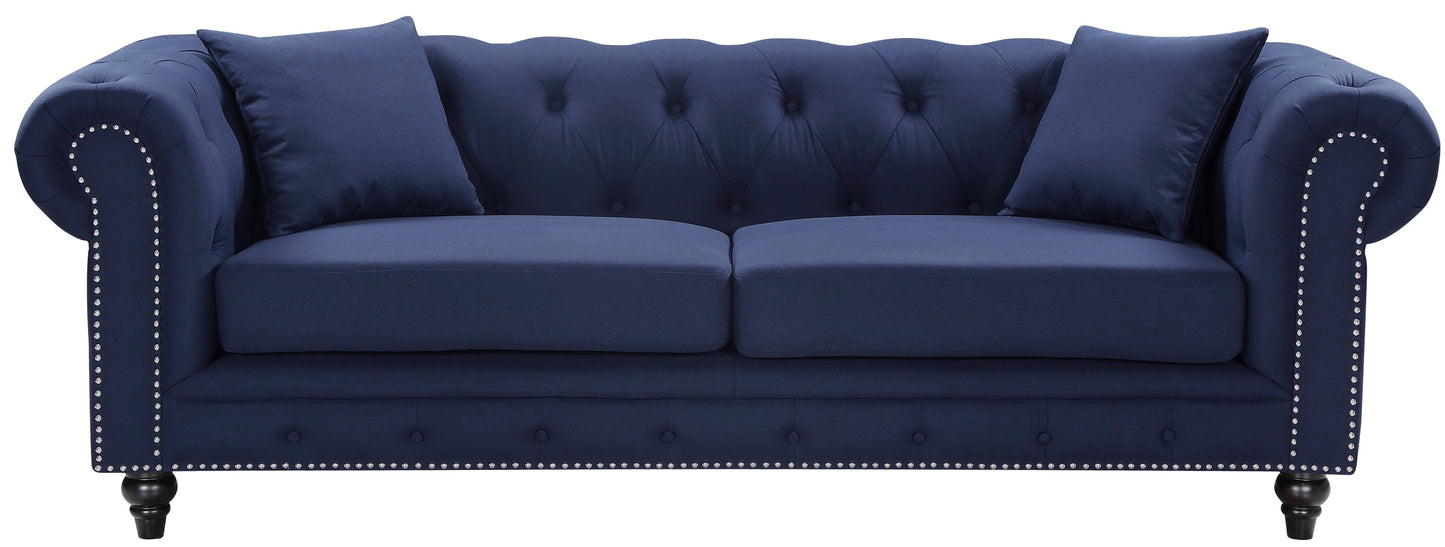 Chesterfield Linen Sofa - Furniture Depot