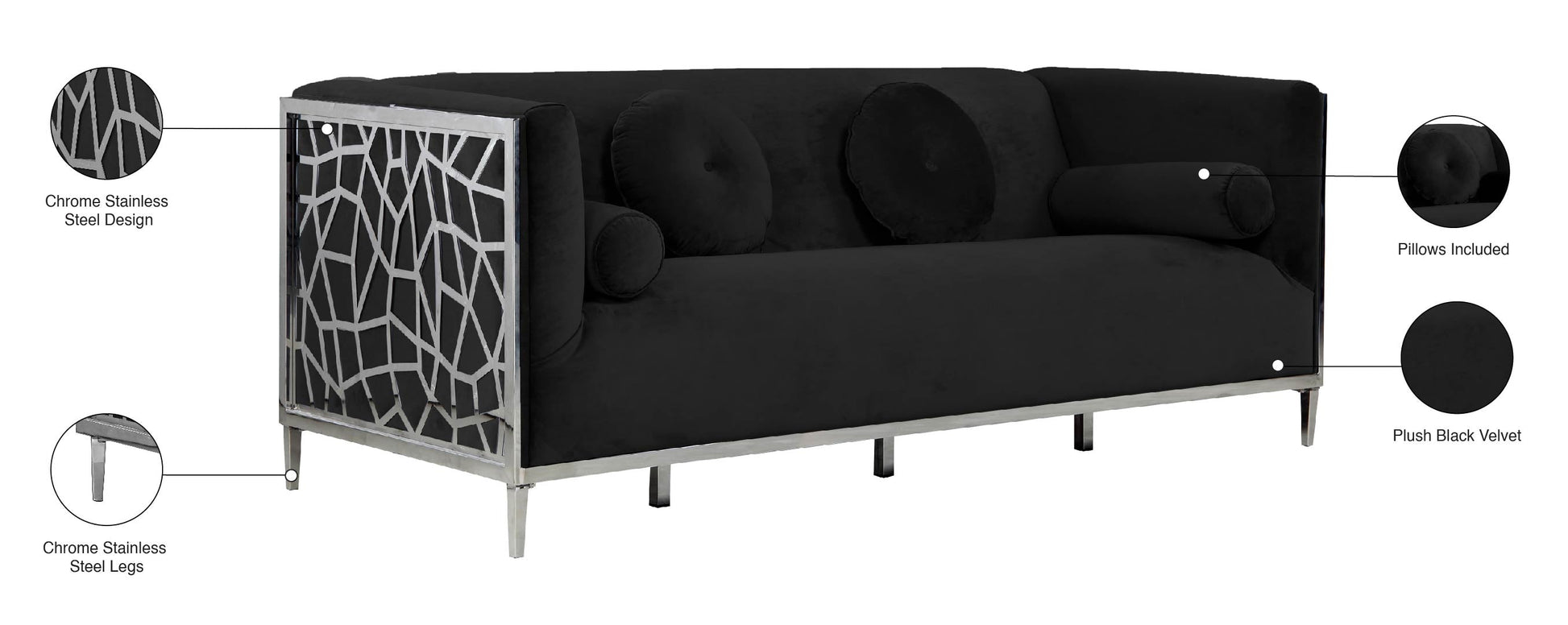 Opal Velvet Sofa - Furniture Depot