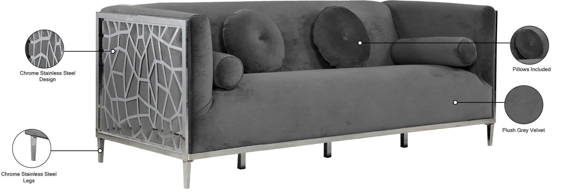 Opal Velvet Sofa - Furniture Depot