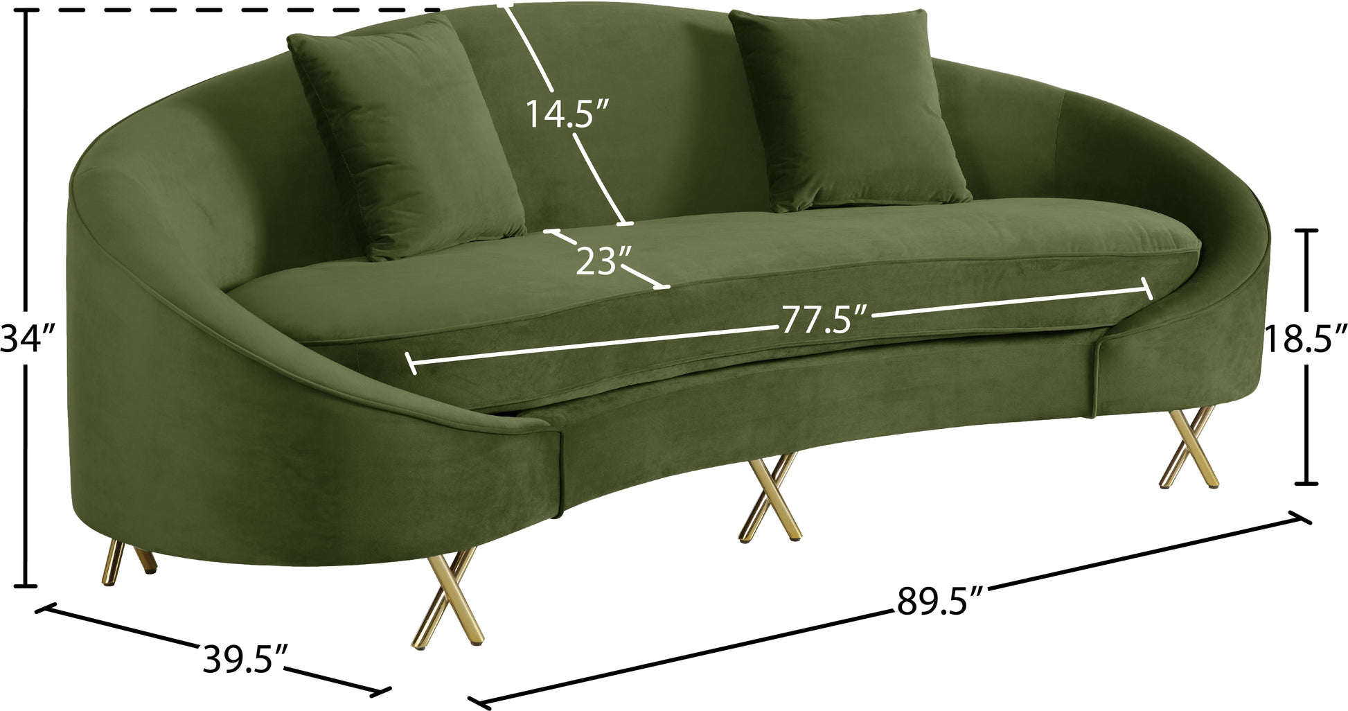 Serpentine Velvet Sofa - Sterling House Interiors (7679012634872)