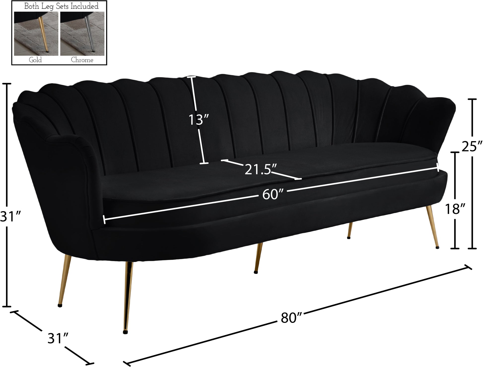 Gardenia Velvet Sofa - Furniture Depot