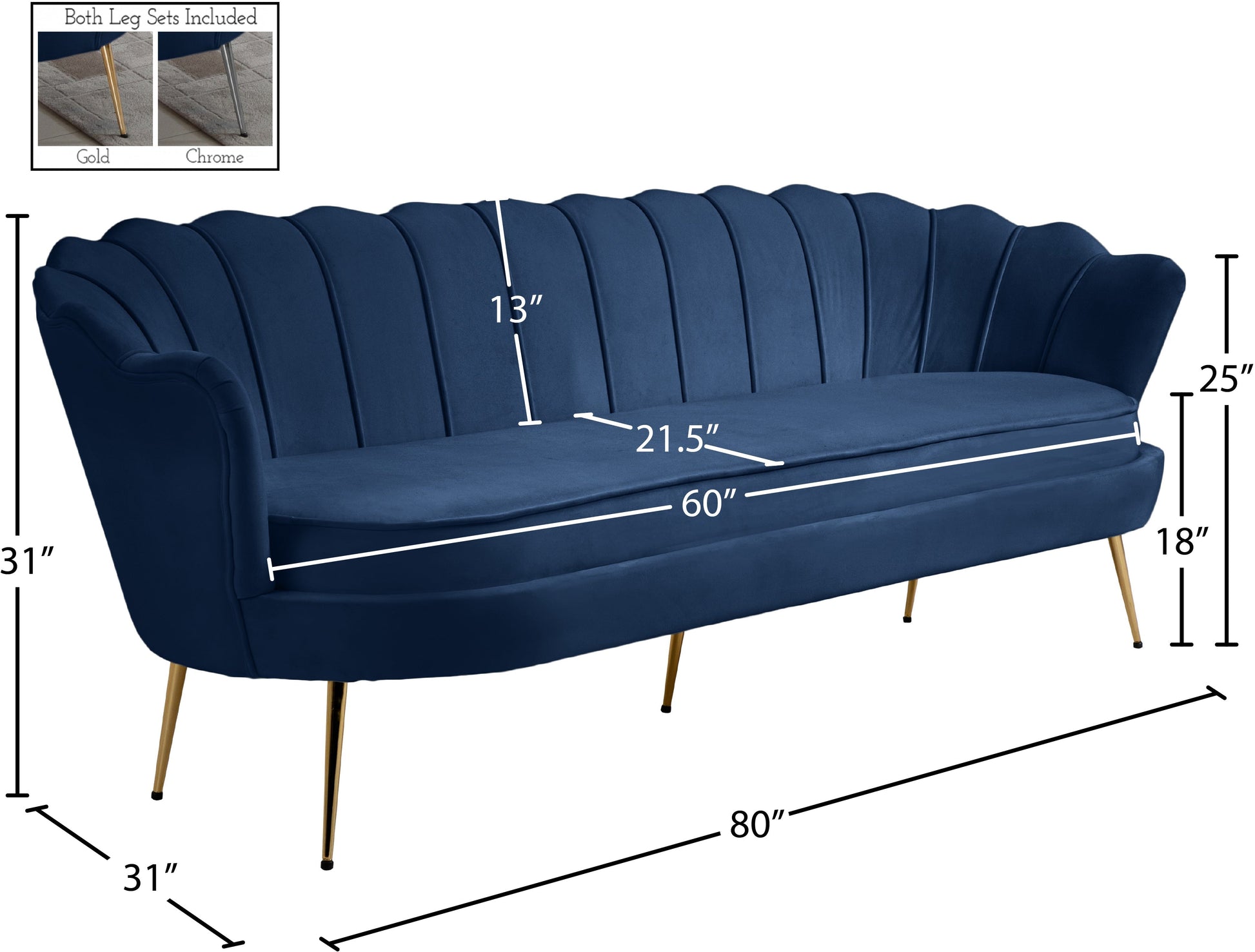 Gardenia Velvet Sofa - Furniture Depot